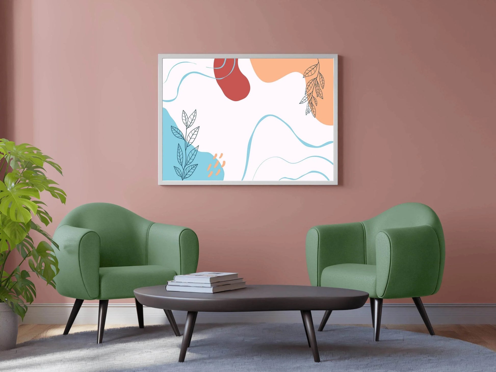 Art Design Mixed With Water And Flower Wall Art - beink online art store