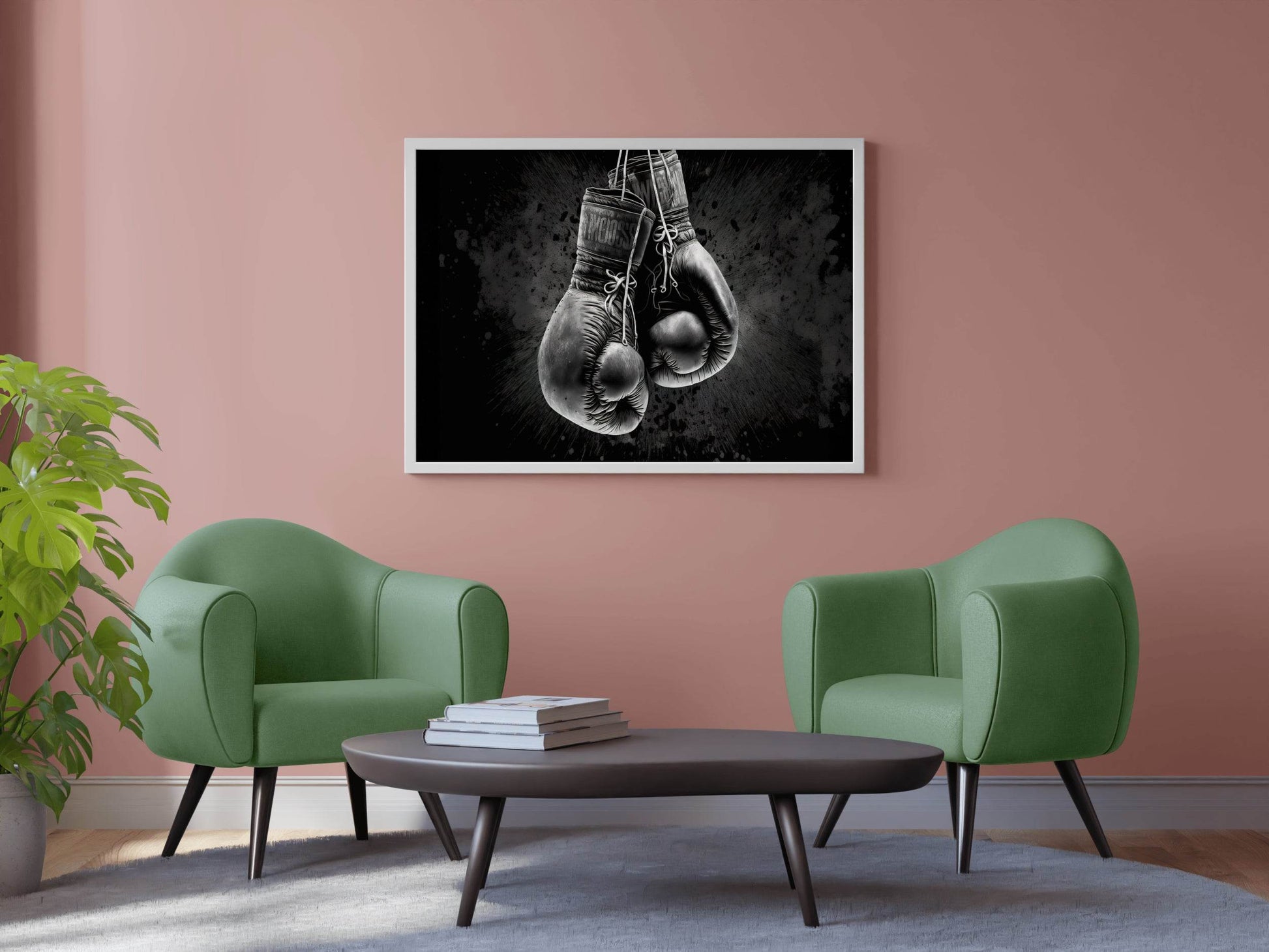 Boxing Gloves Black & White Wall Art - beink online art store