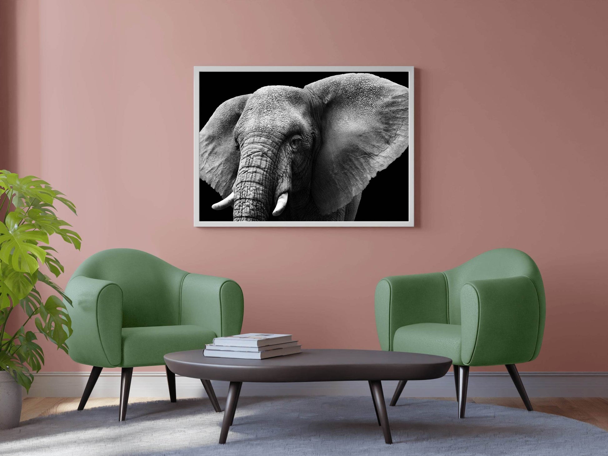 African Bush Elephant Black & White Wall Art - beink online art store