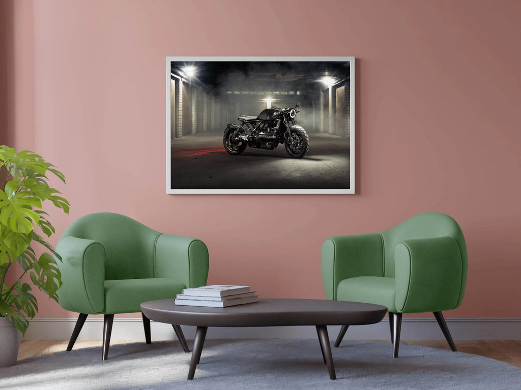 BMW Cafe Racer Black & White Wall Art - beink online art store