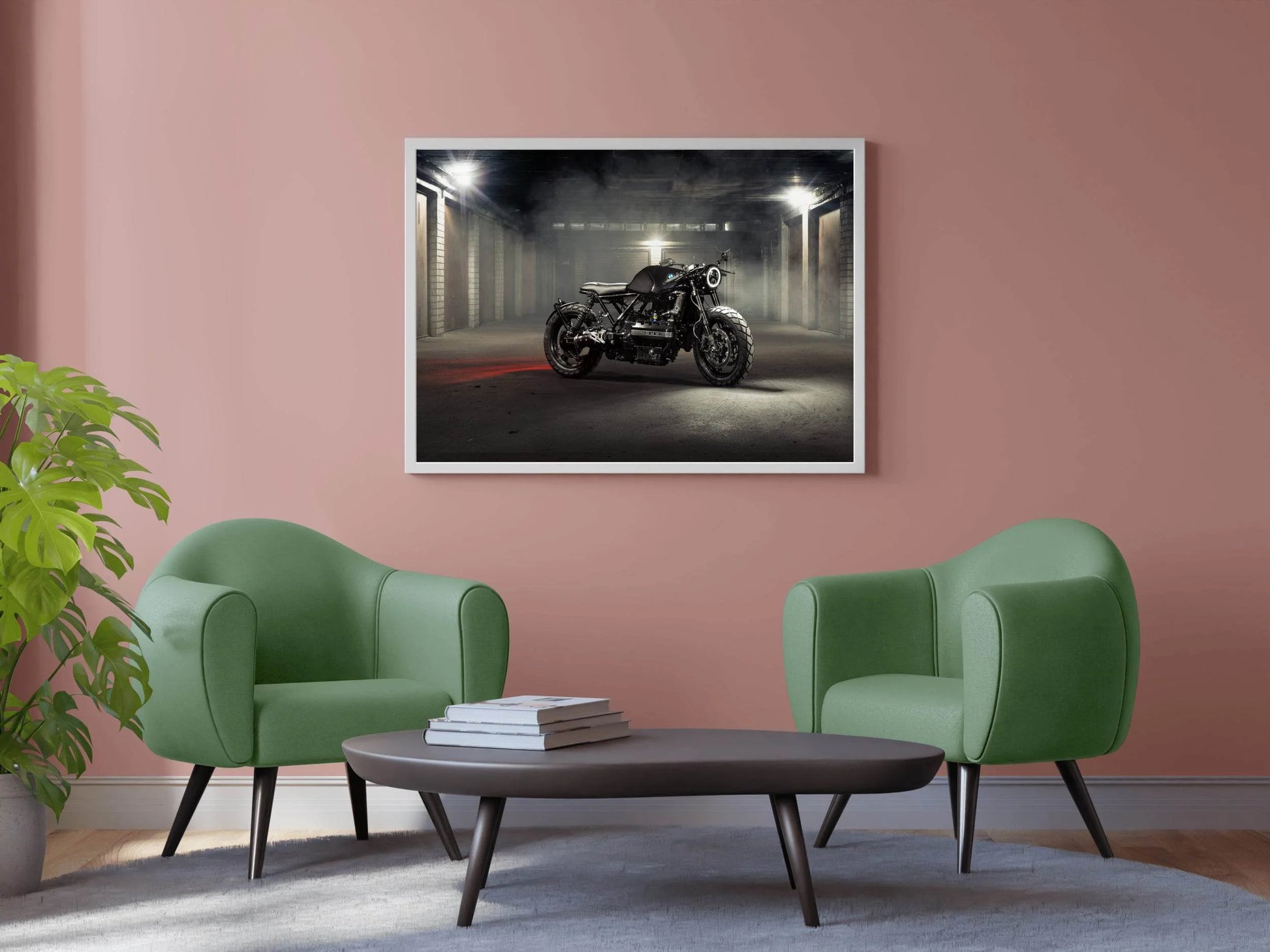 BMW Cafe Racer Black & White Wall Art - beink online art store