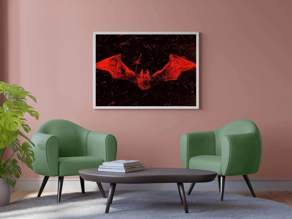 The Batman Red Logo Wall Art - beink online art store