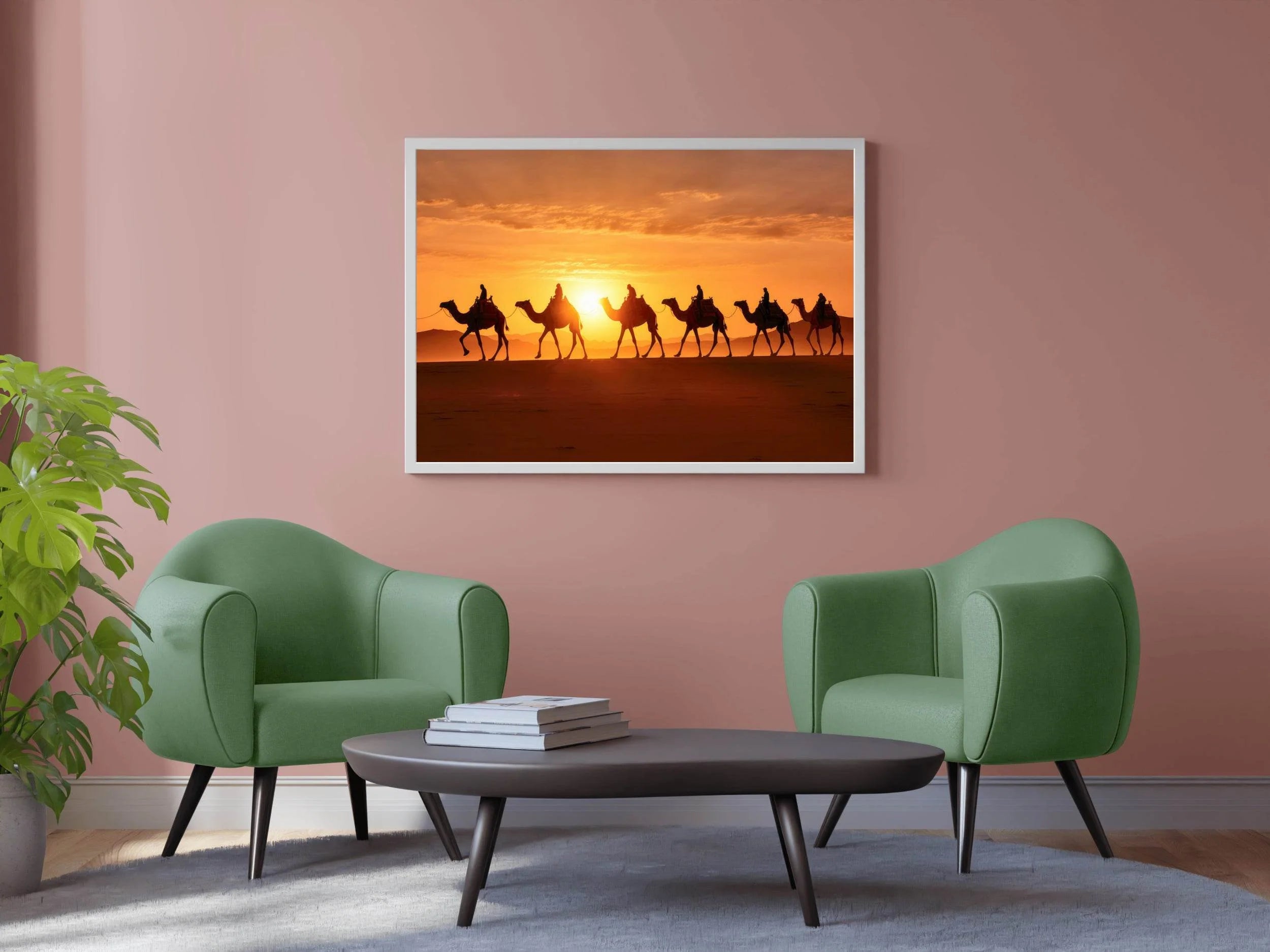 Camels throught the Desert Wall Art - beink online art store