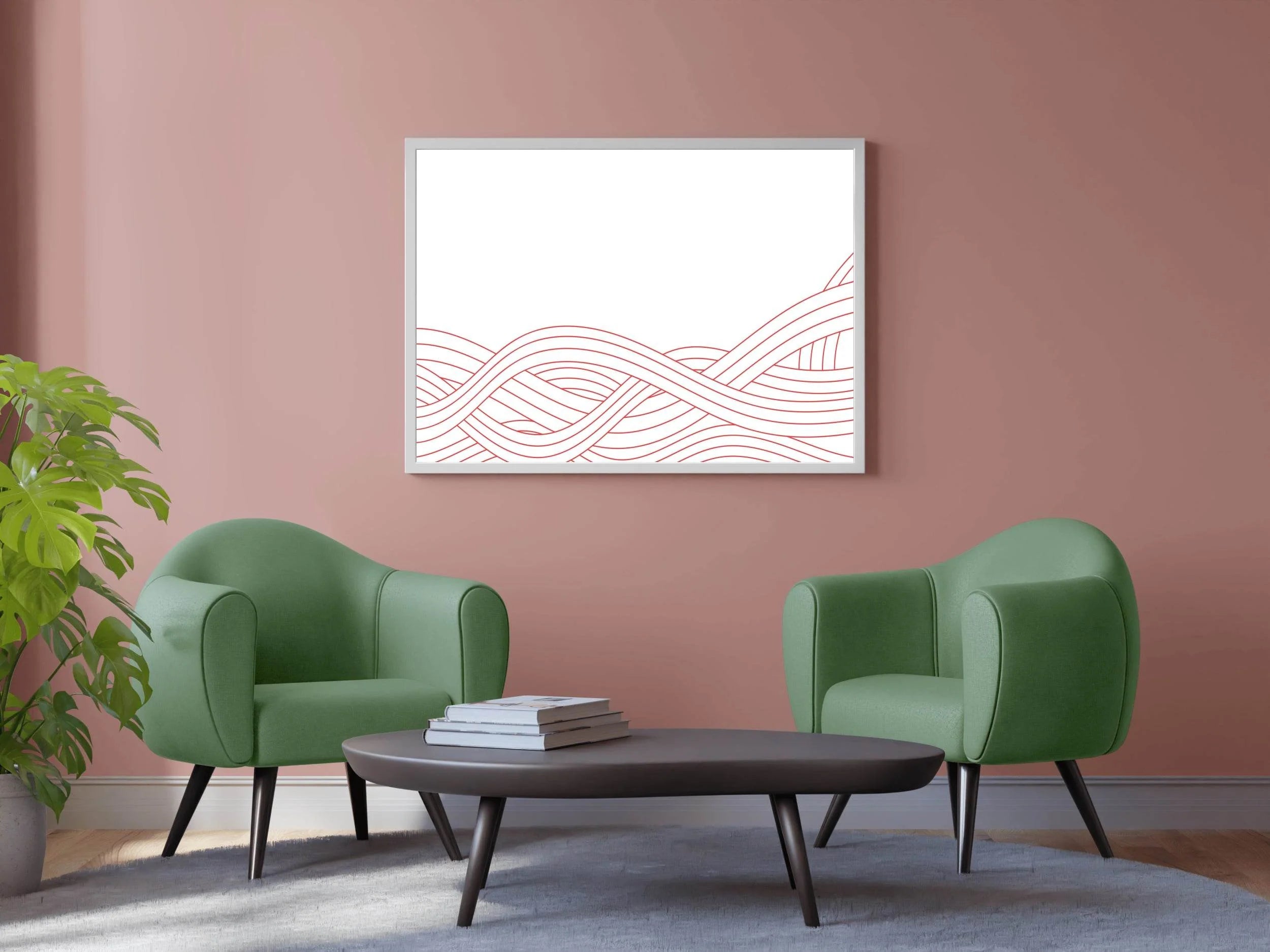 Lntertwined Wavy Line Art - beink online art store