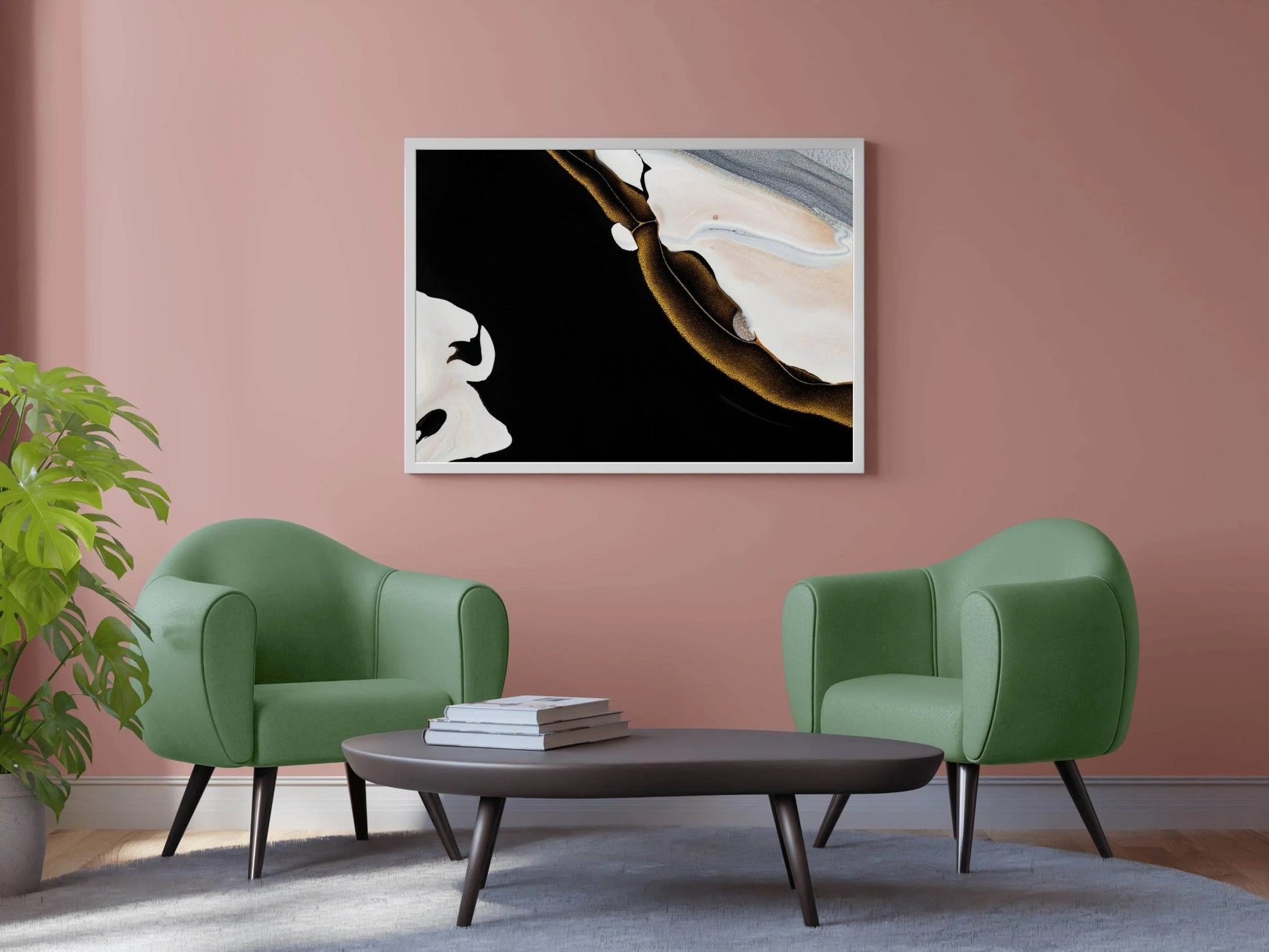 Golden Sea Waves Abstract Wall Art - beink online art store