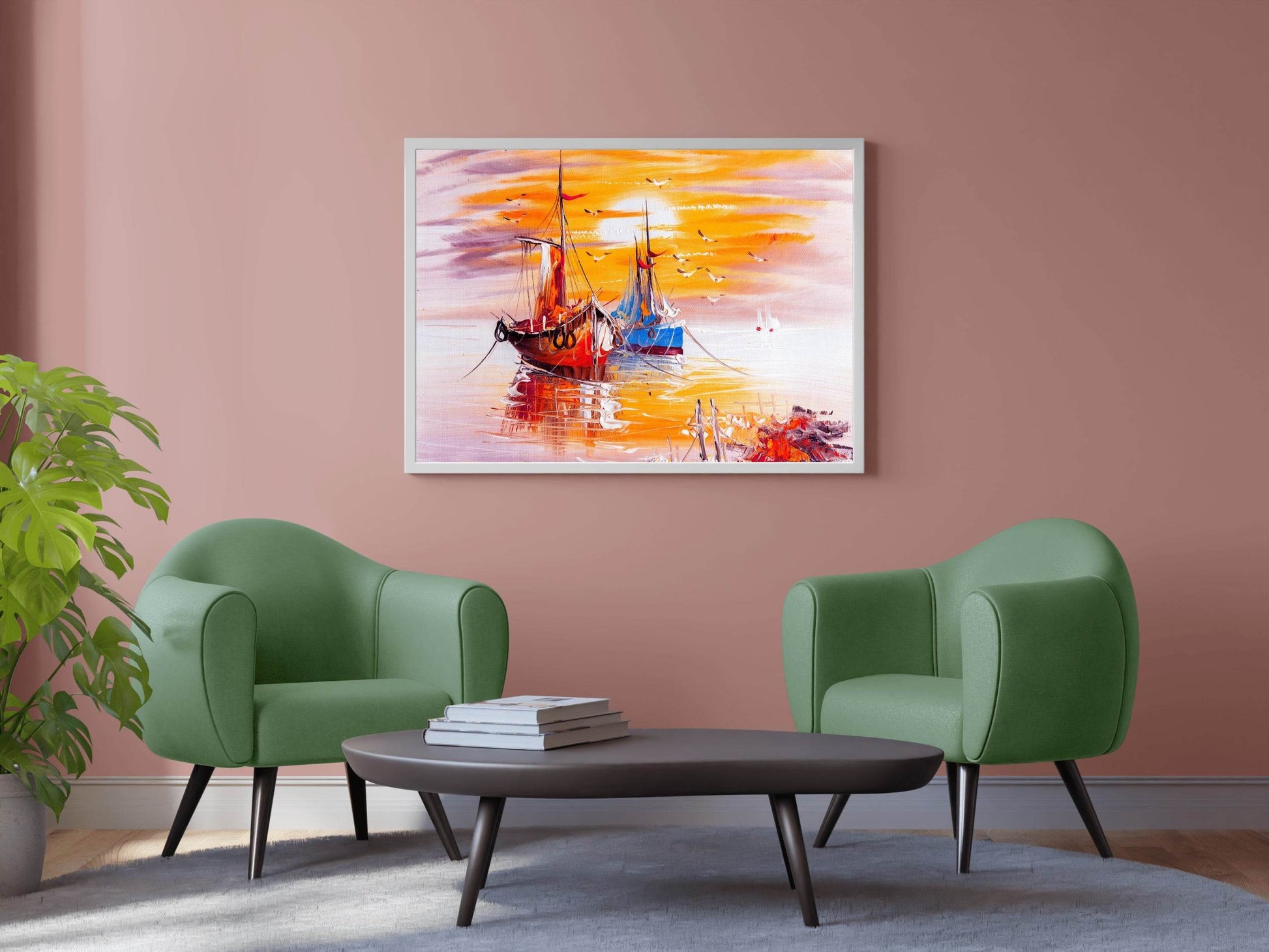 Watercolor Painting of Cargo Ship Wall Art - beink online art store