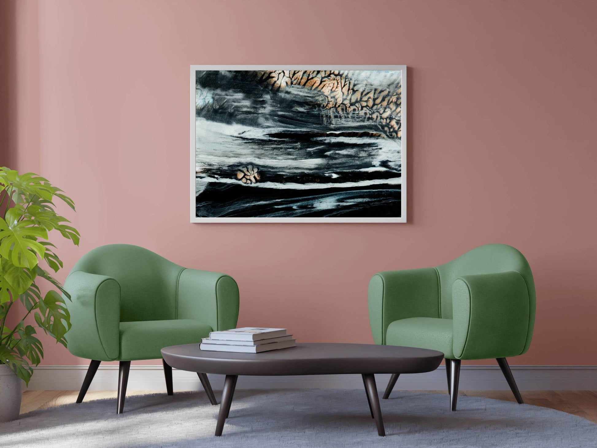 Dark Textured Oil Painting Abstract Wall Art - beink online art store