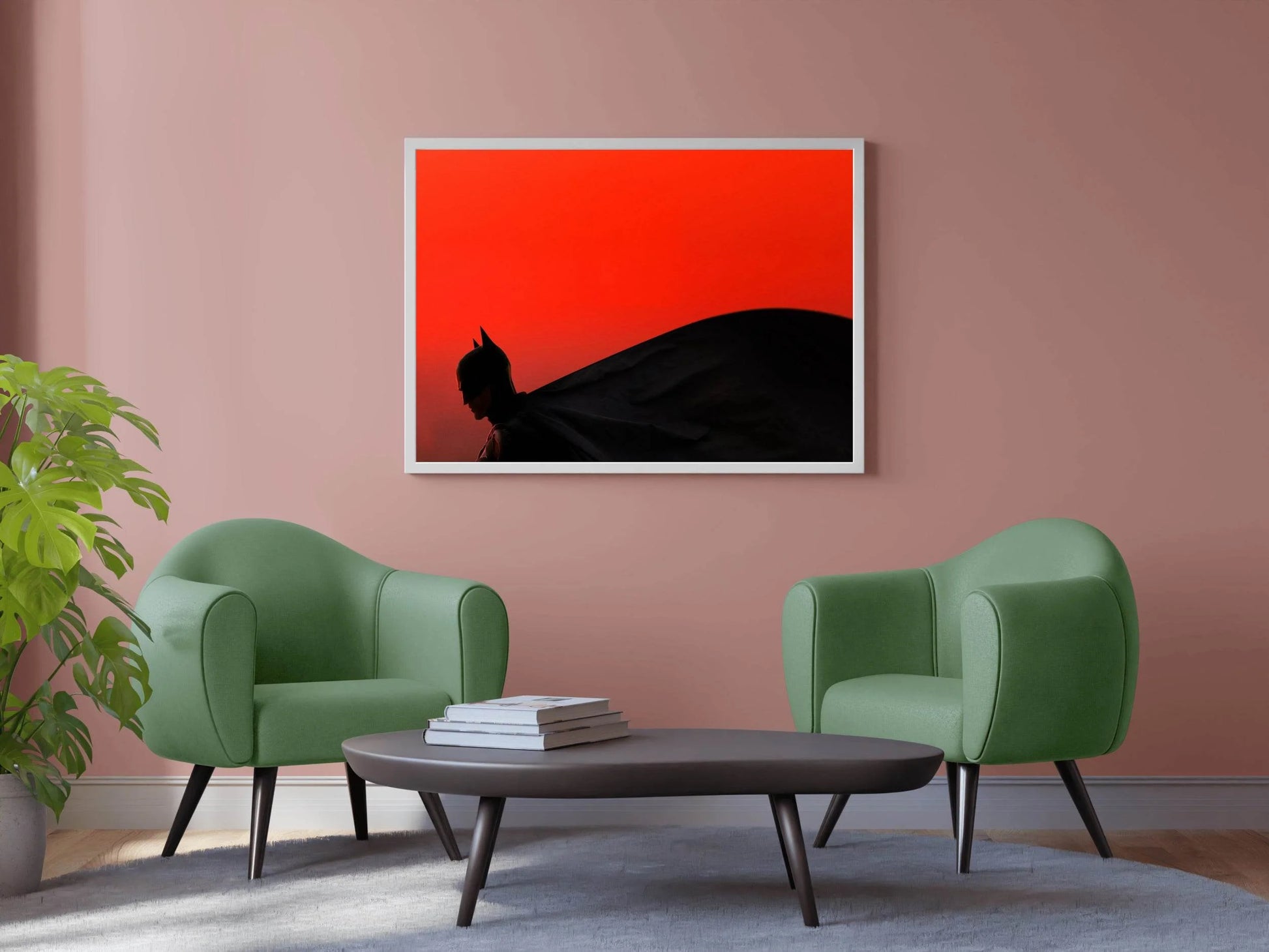 The Batman Character with Red Background Wall Art - beink online art store