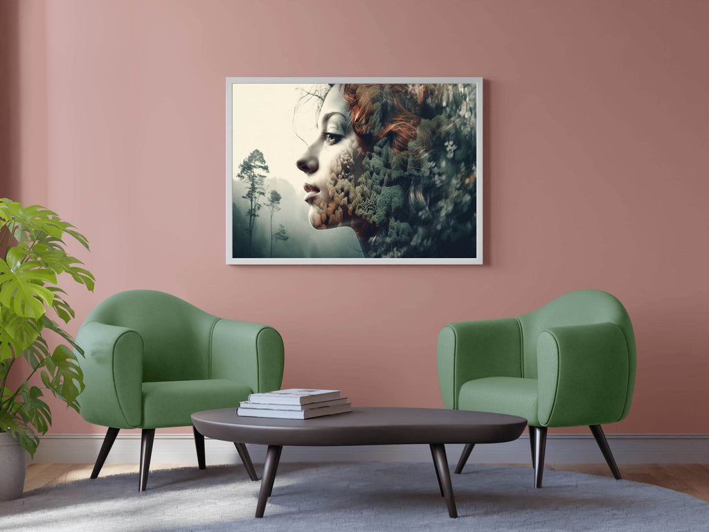 Young Women in Forest Digital Art - beink online art store
