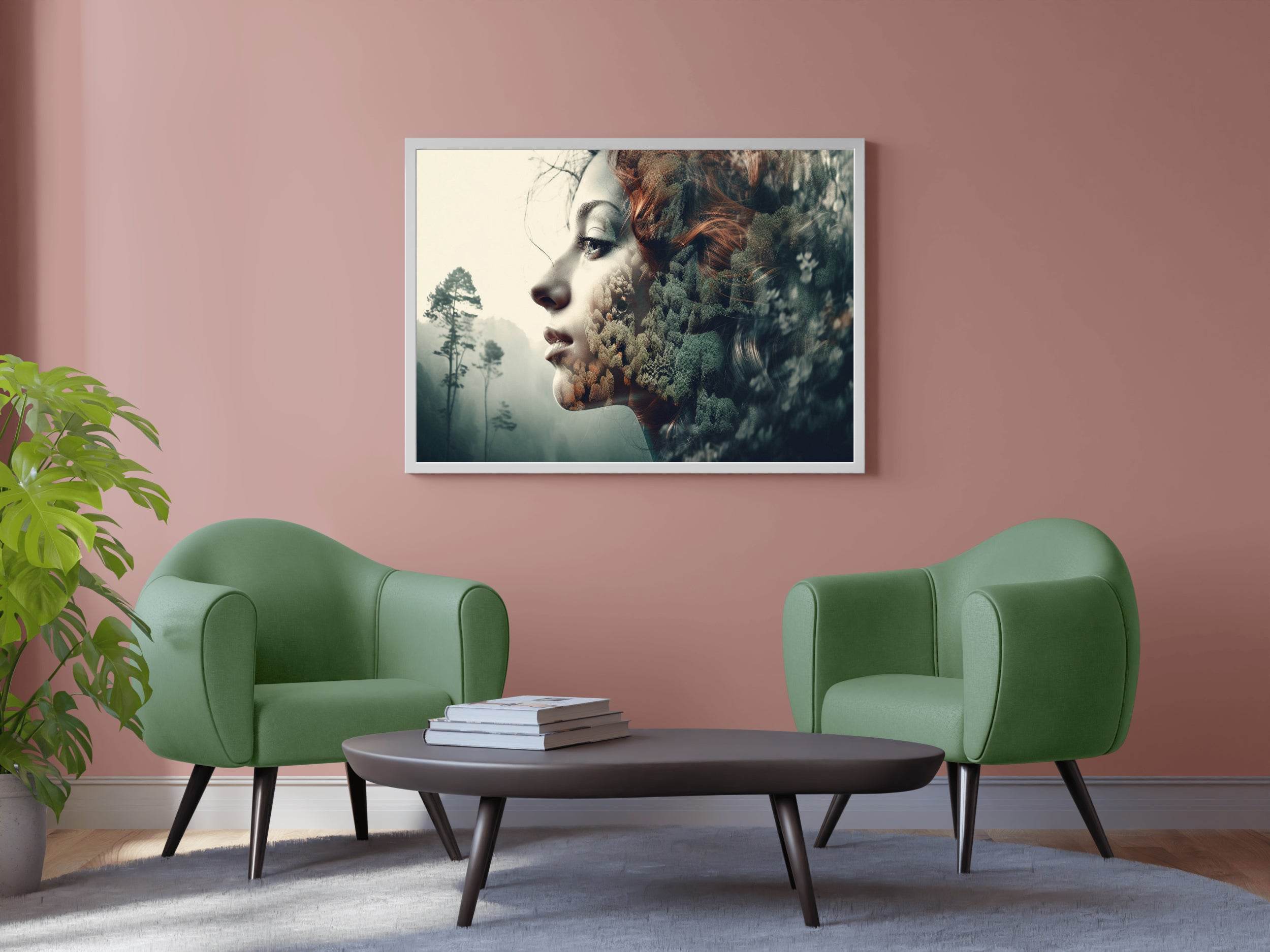 Young Women in Forest Digital Art - beink online art store