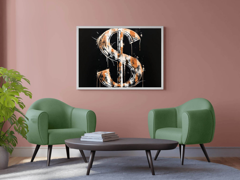 Dollar Sign Closeup Wall Art - beink online art store
