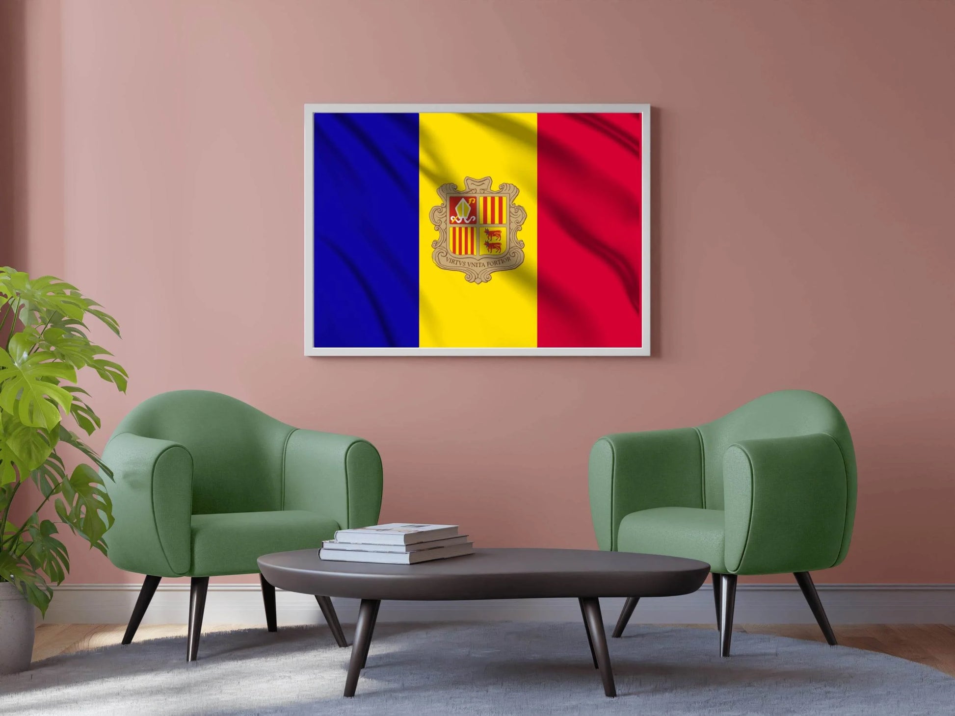 Andorra National Flag Wall Art - beink online art store