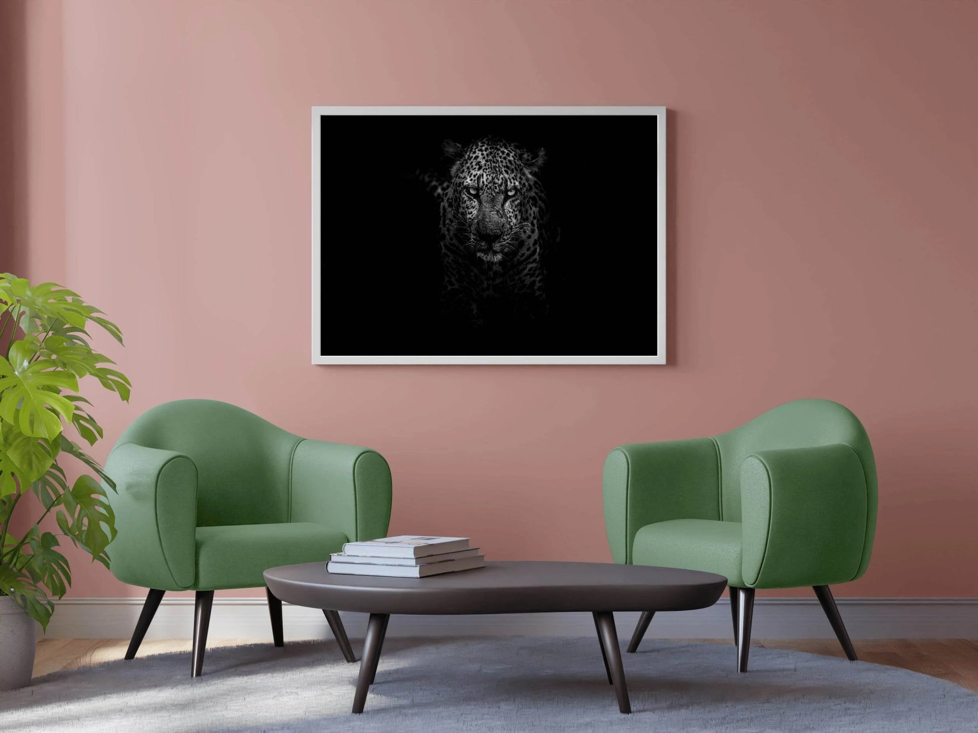 African Leopard Black & White Wall Art - beink online art store