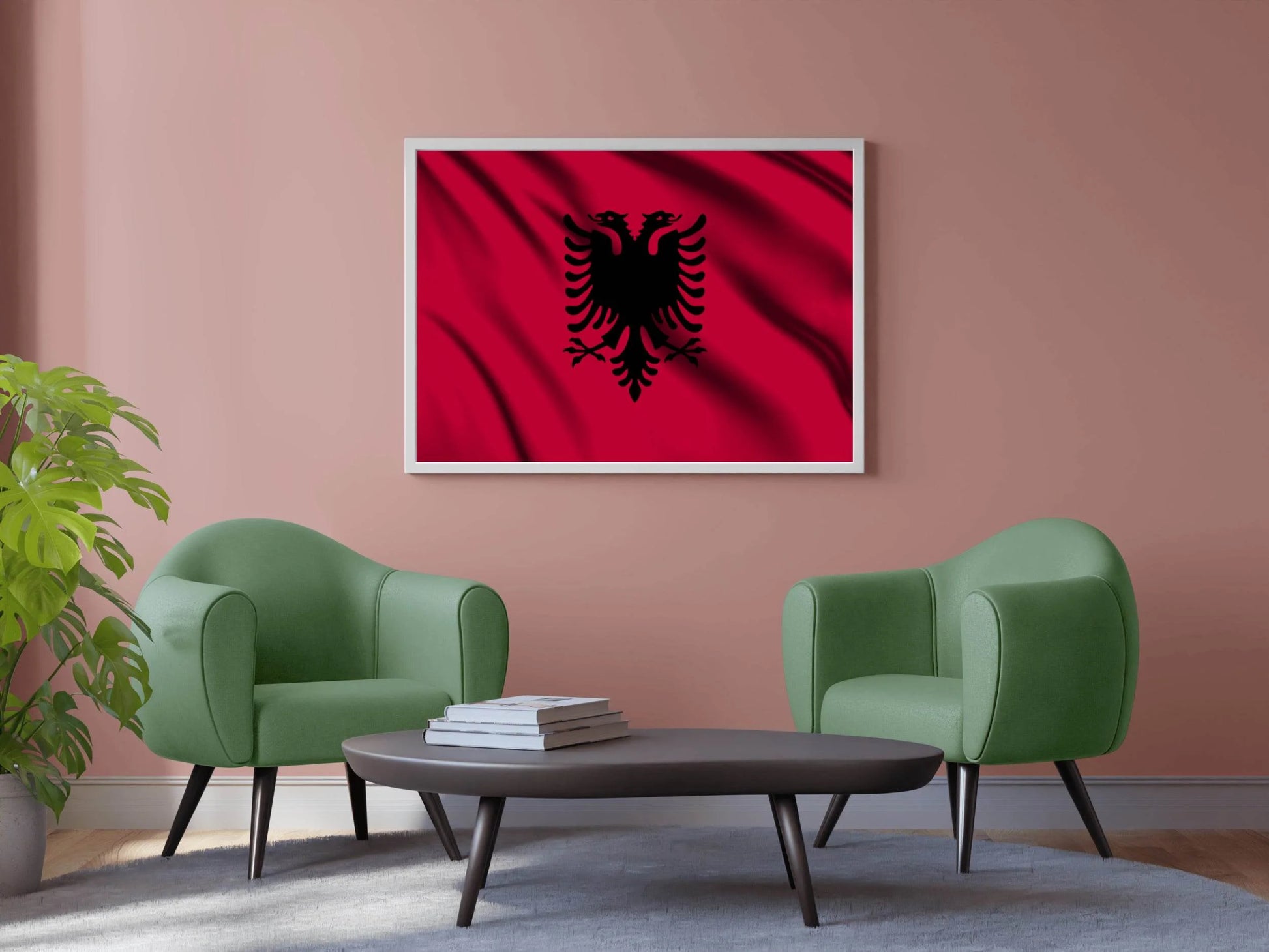 Albania National Flag Wall Art - beink online art store