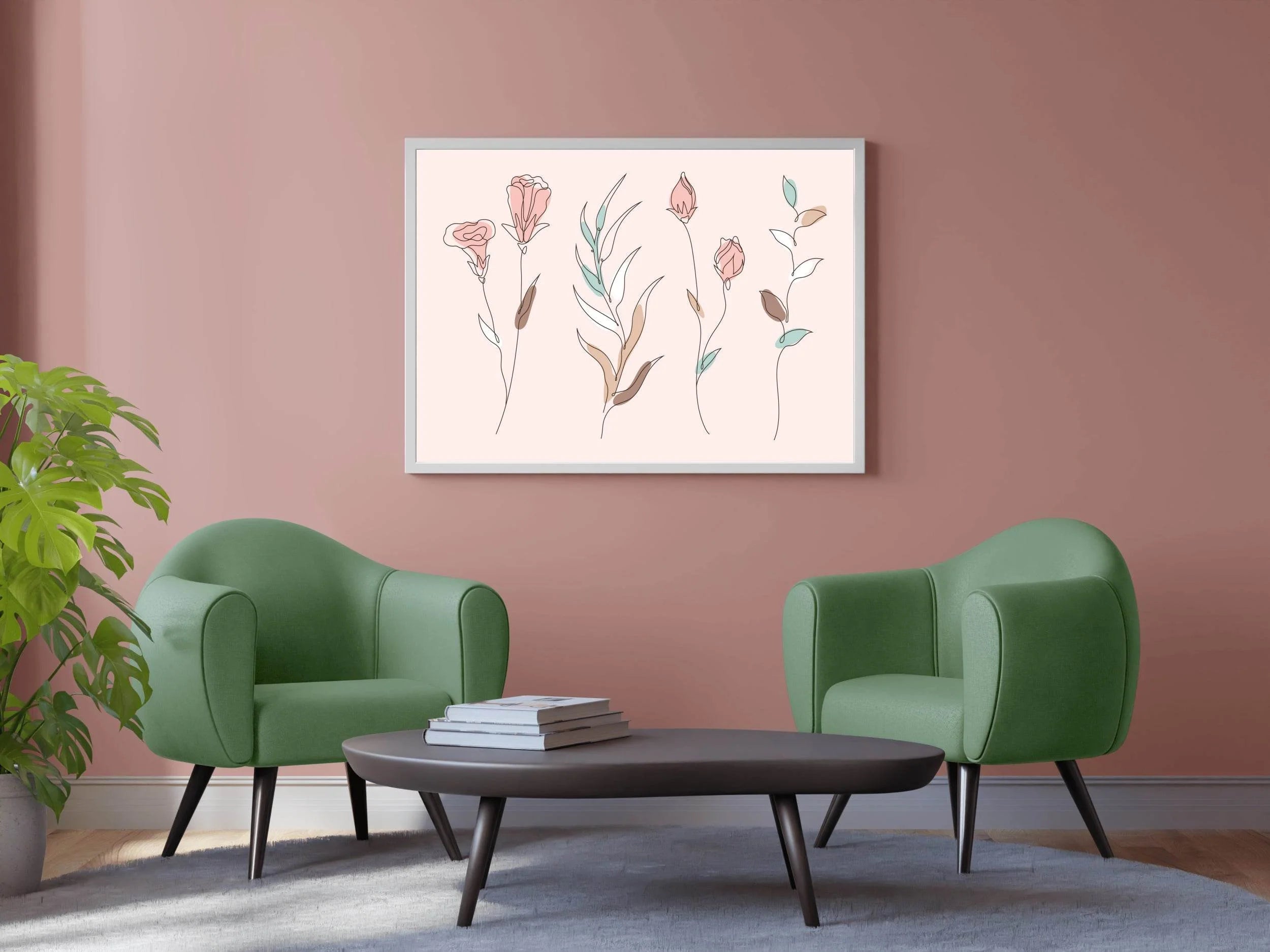 Red Field Flowers Wall Art - beink online art store