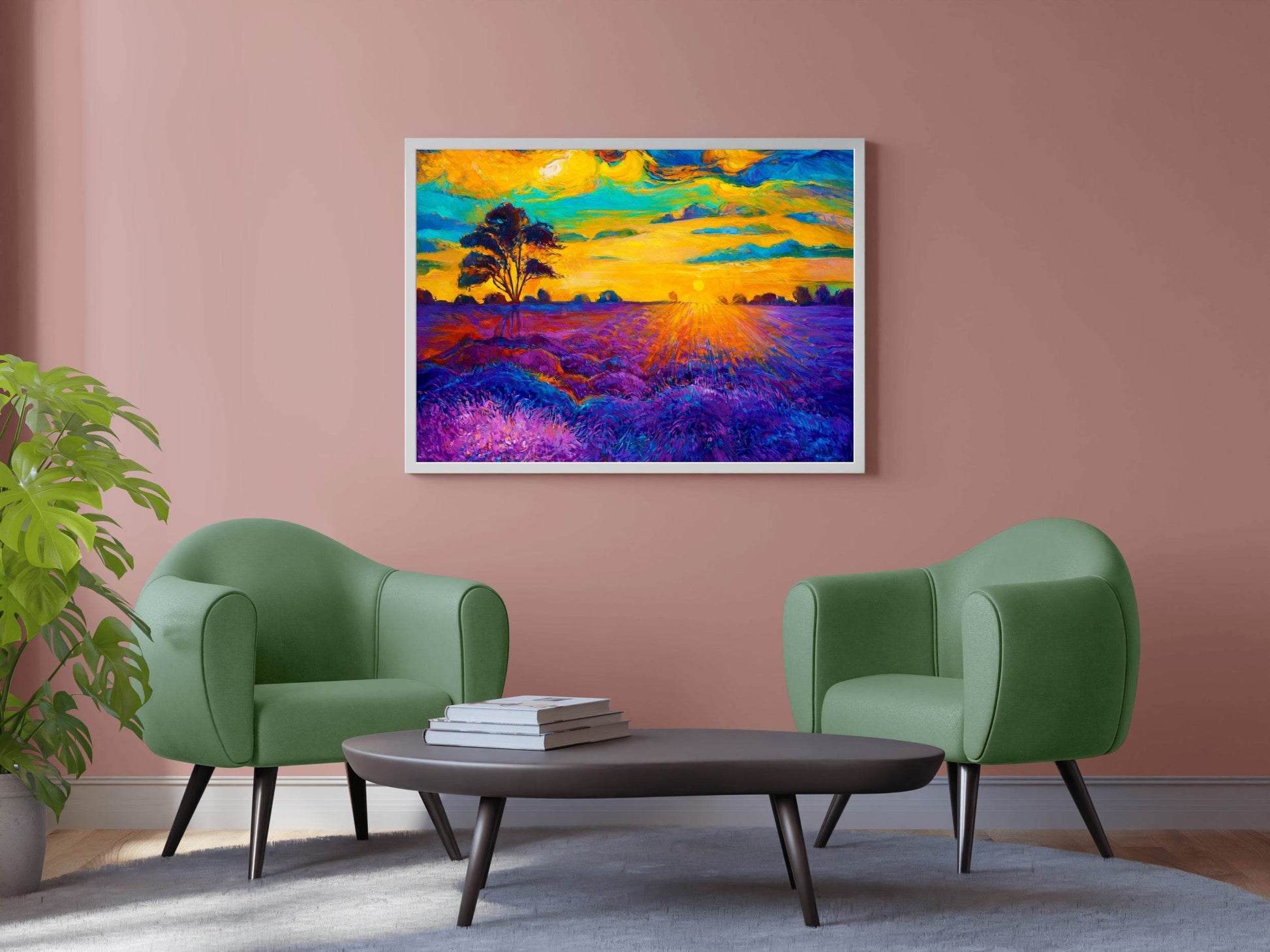 Painting Sunset In The Wheat Field Wall Art - beink online art store