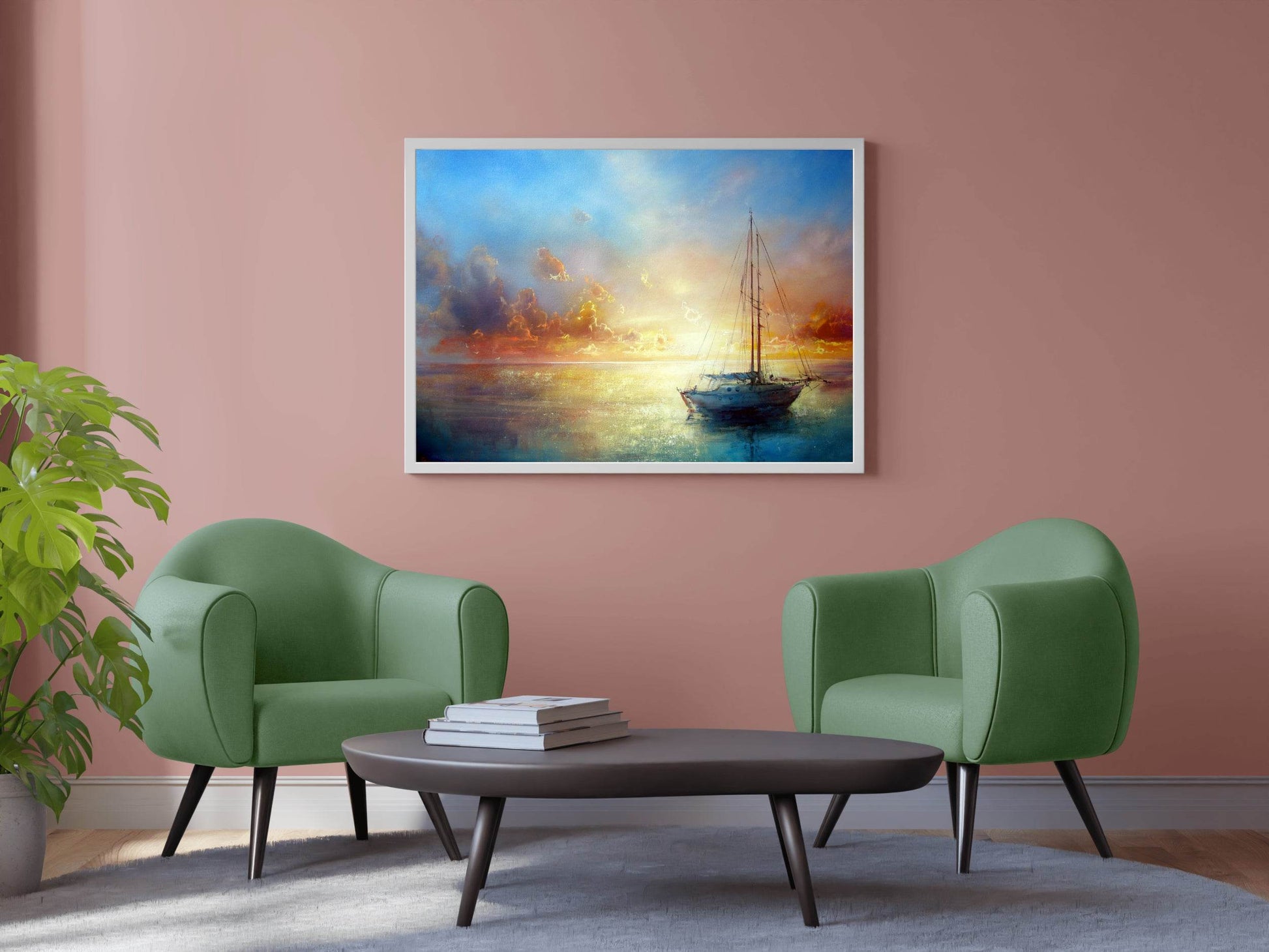 Yacht at Sunset Wall Art - beink online art store
