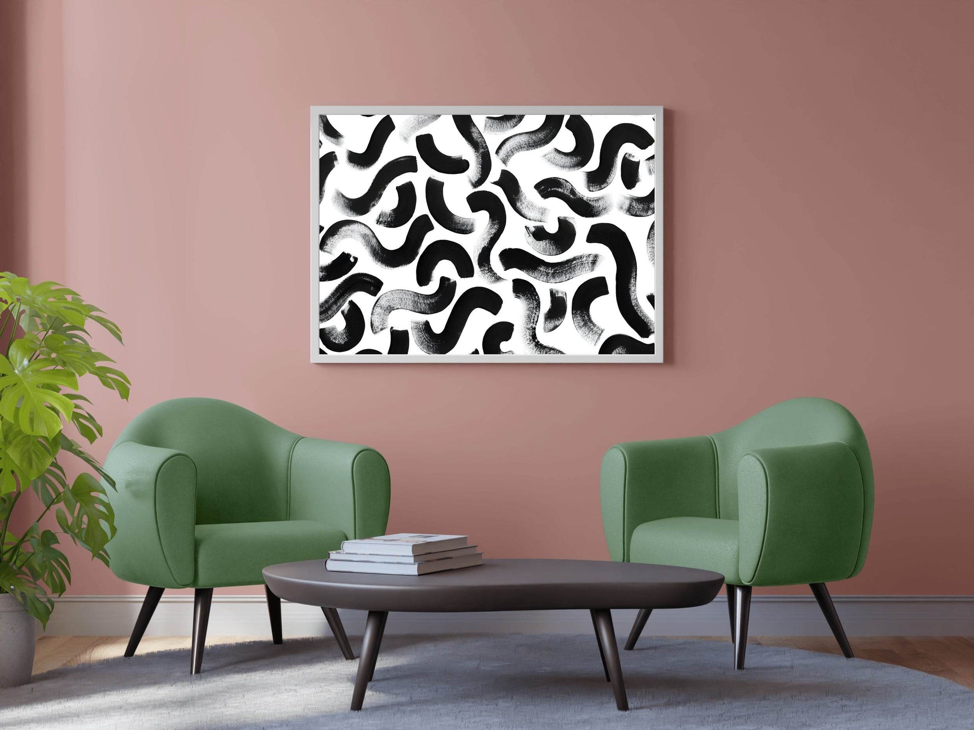 Black Paint Seamless Brush Strokes Wall Art - beink online art store