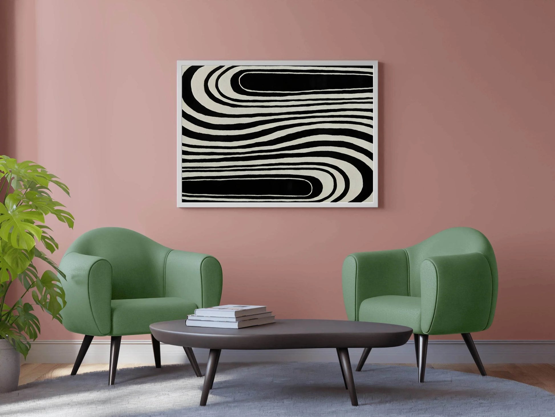Twisted Zebra Lines Modern Wall Art - beink online art store