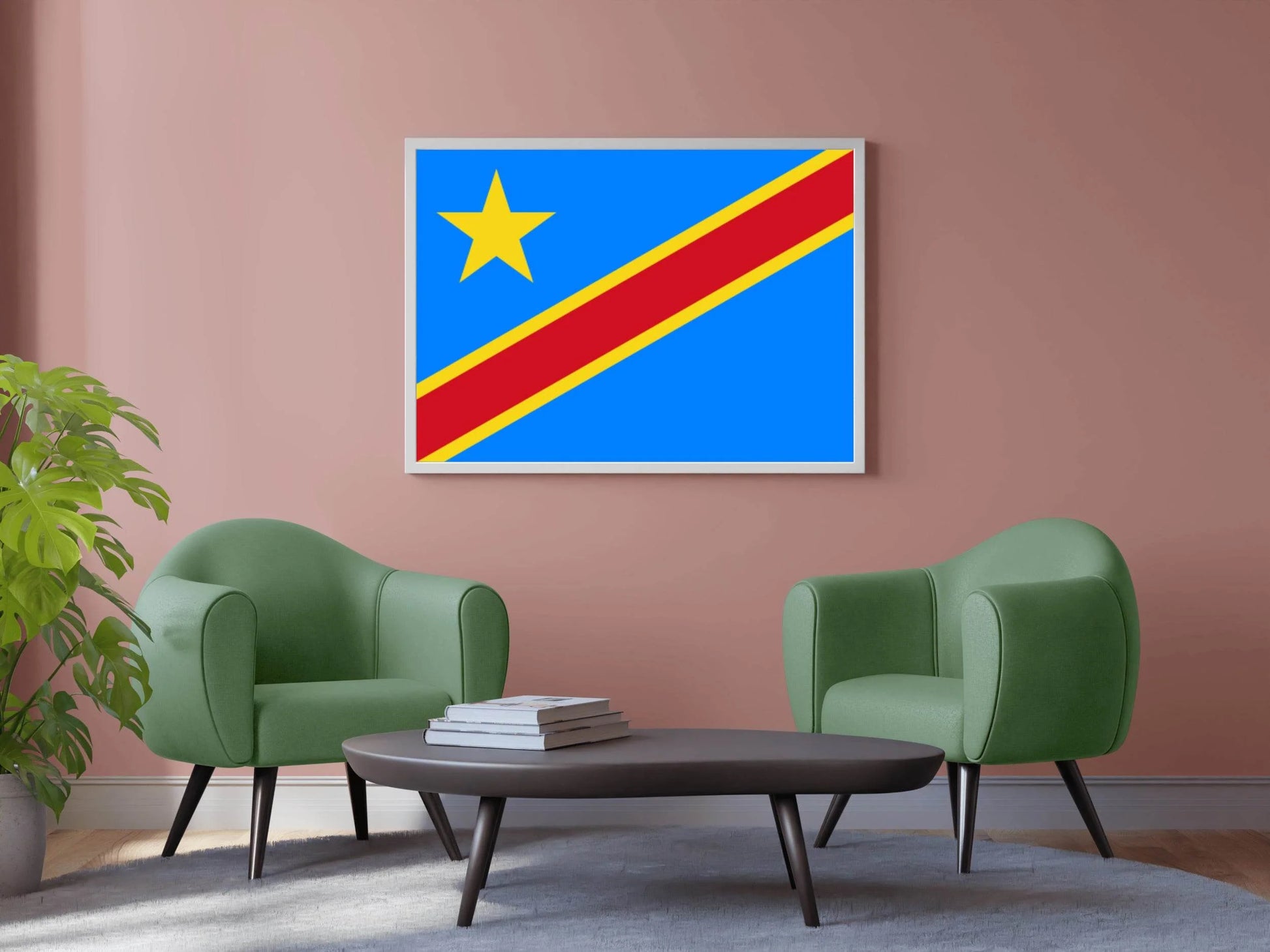 Democratic Republic of the Congo National Flag Wall Art - beink online art store