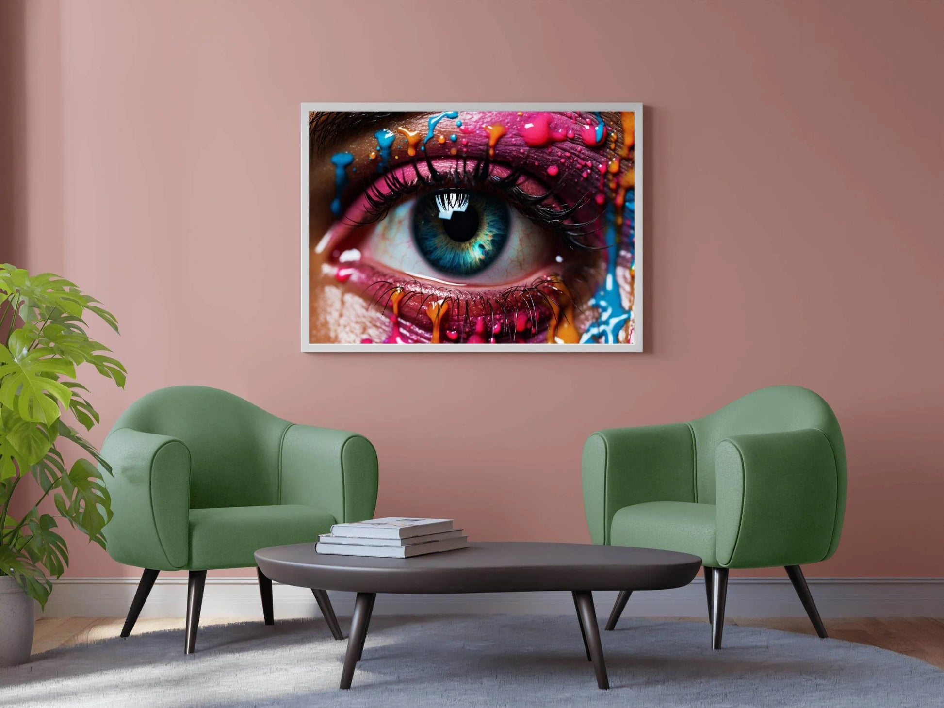 An Eye With Colorful Paint Splash Digital Art - beink online art store