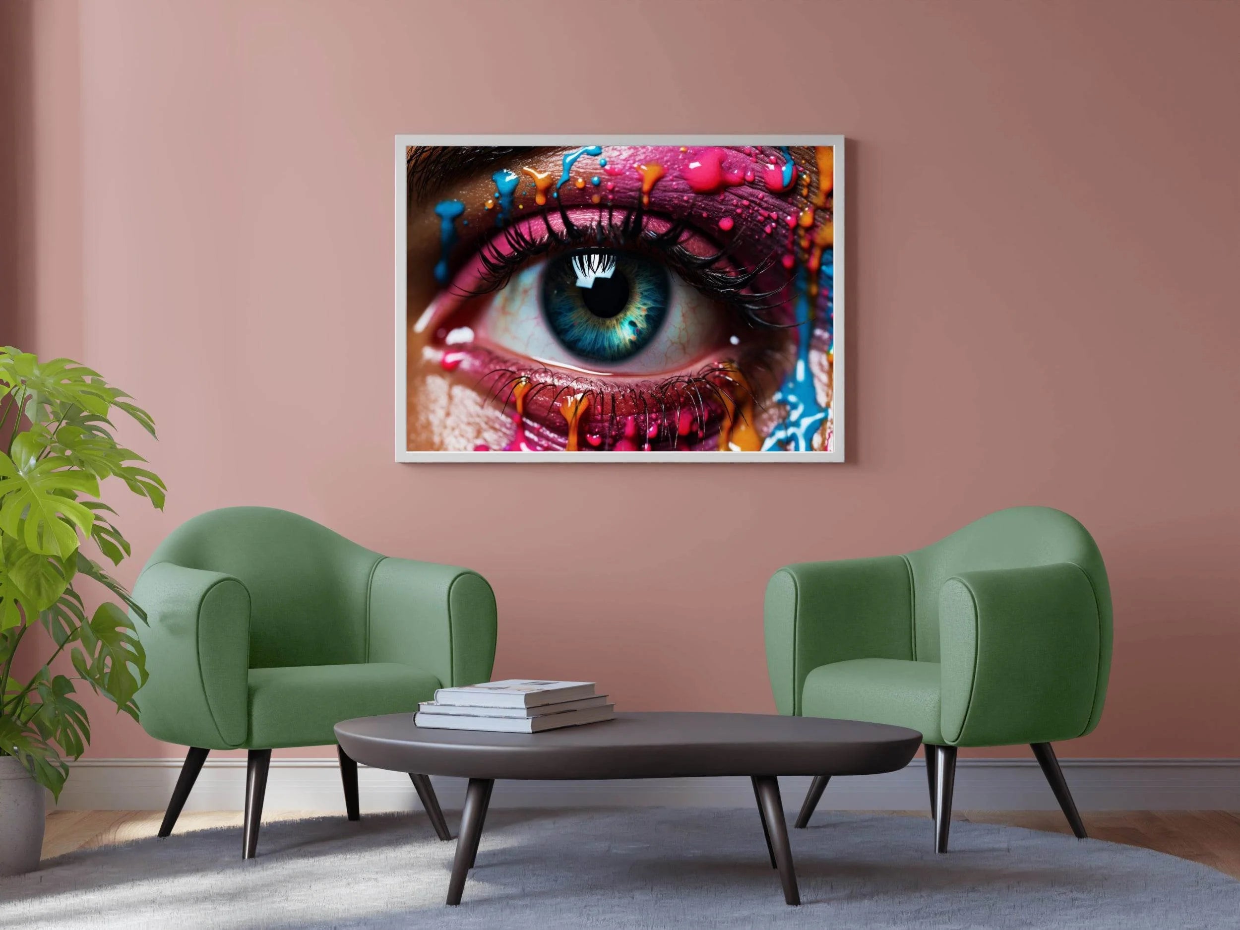 An Eye With Colorful Paint Splash Digital Art - beink online art store