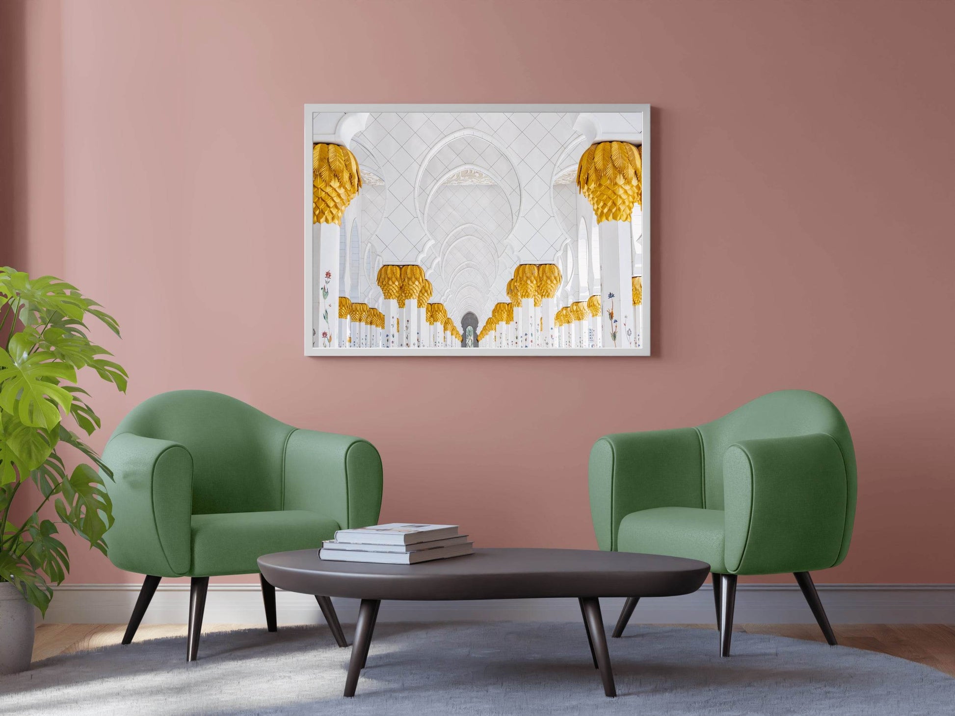 A Symphony of Gold & White Wall Art - beink online art store