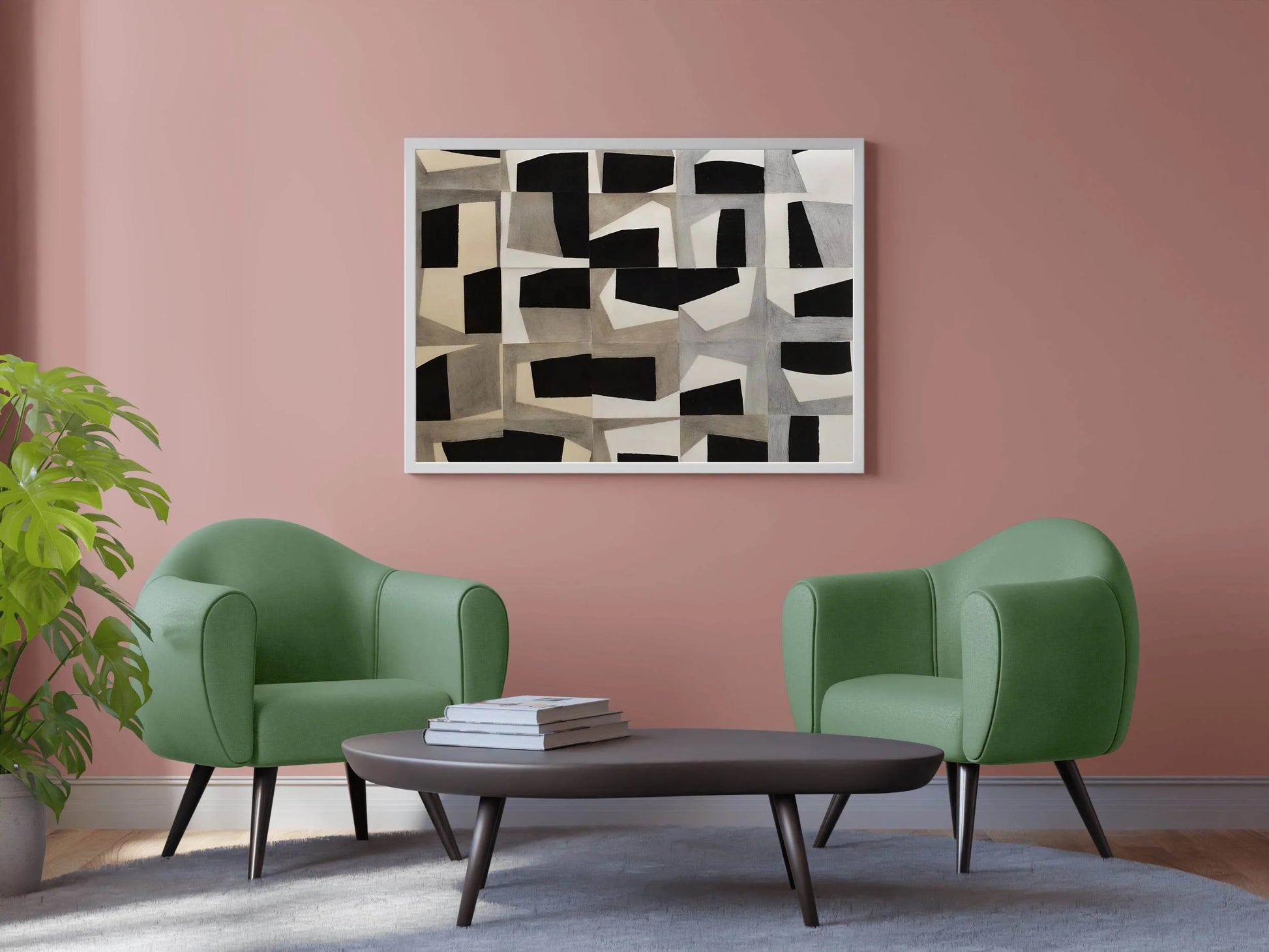 Geometric Grid Modern Wall Art - beink online art store