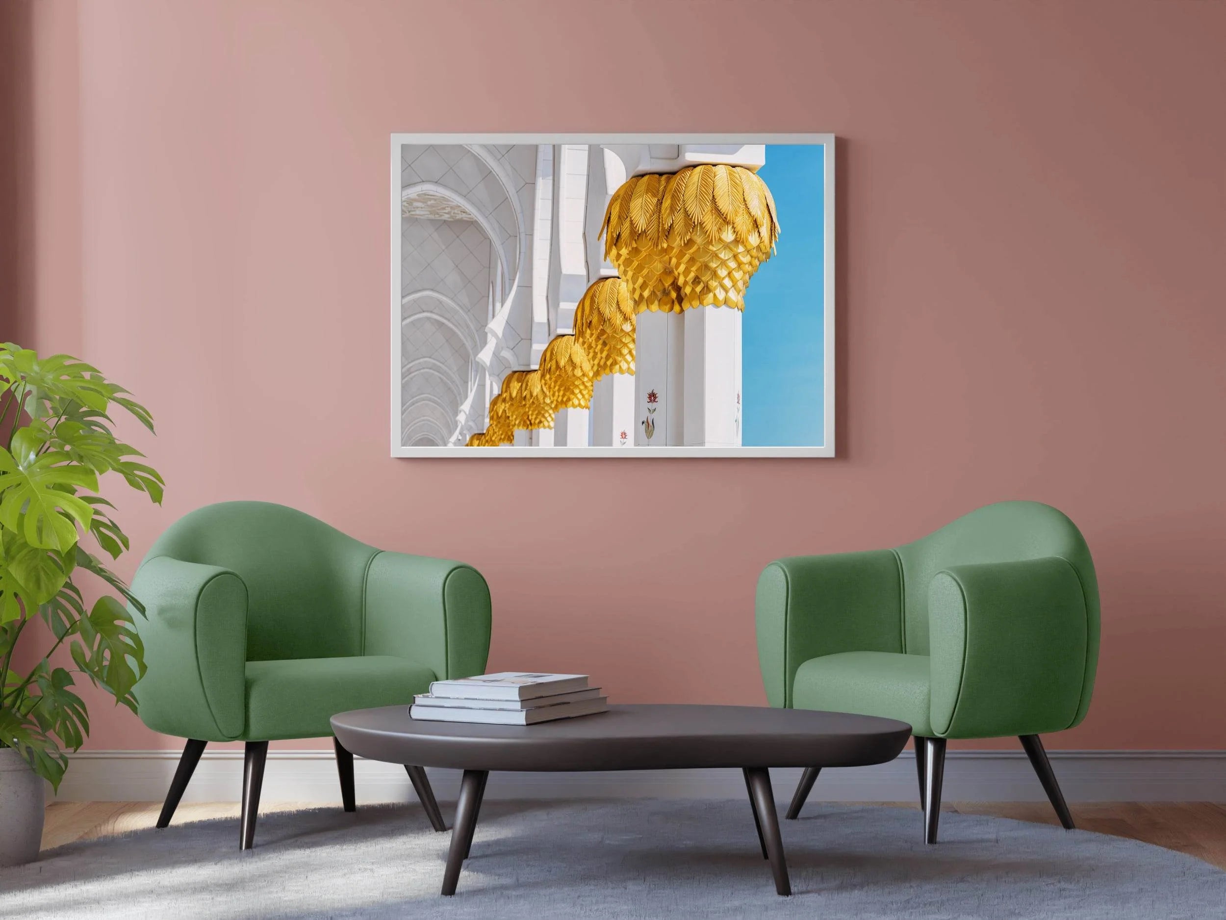 Elegant Golden Pillars Wall Art - beink online art store