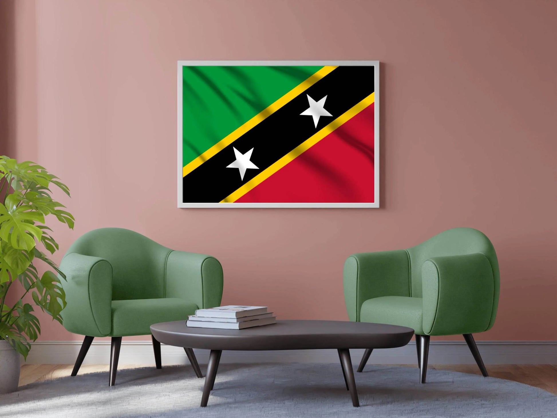 Saint Kitts and Nevis National Flag Wall Art - beink online art store