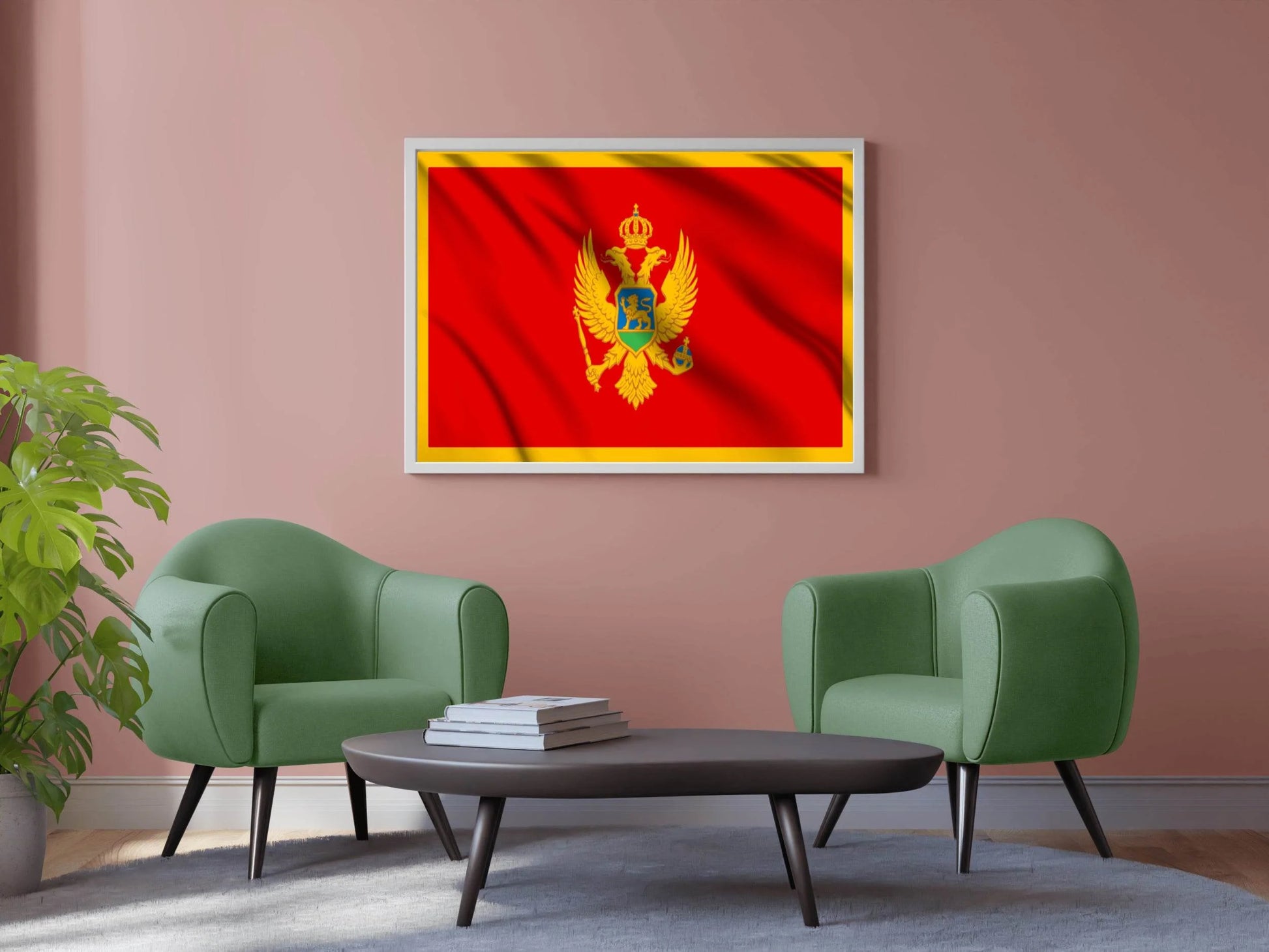Montenegro National Flag Wall Art - beink online art store