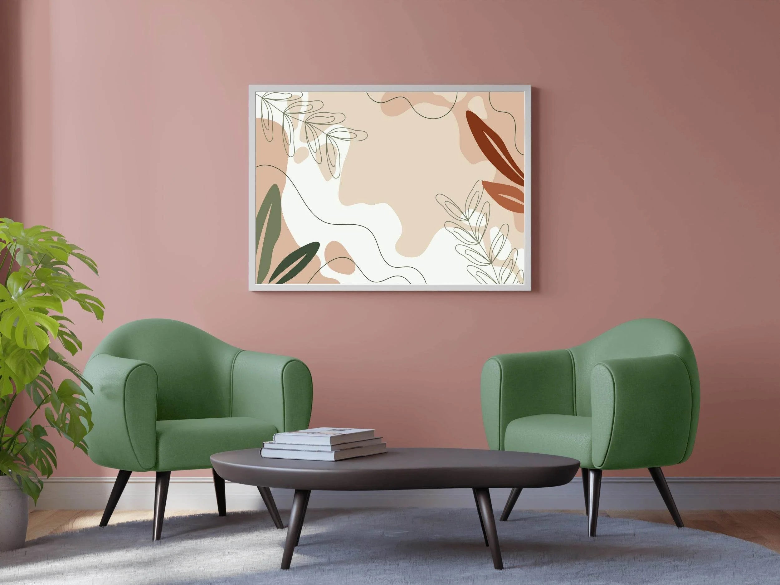 Colorful Beige Leaves Wall Art - beink online art store
