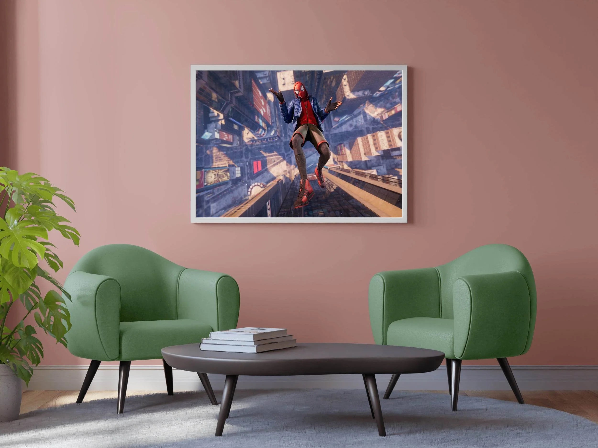 Spider Man Miles Morales Falling Gaming Wall Art - beink online art store