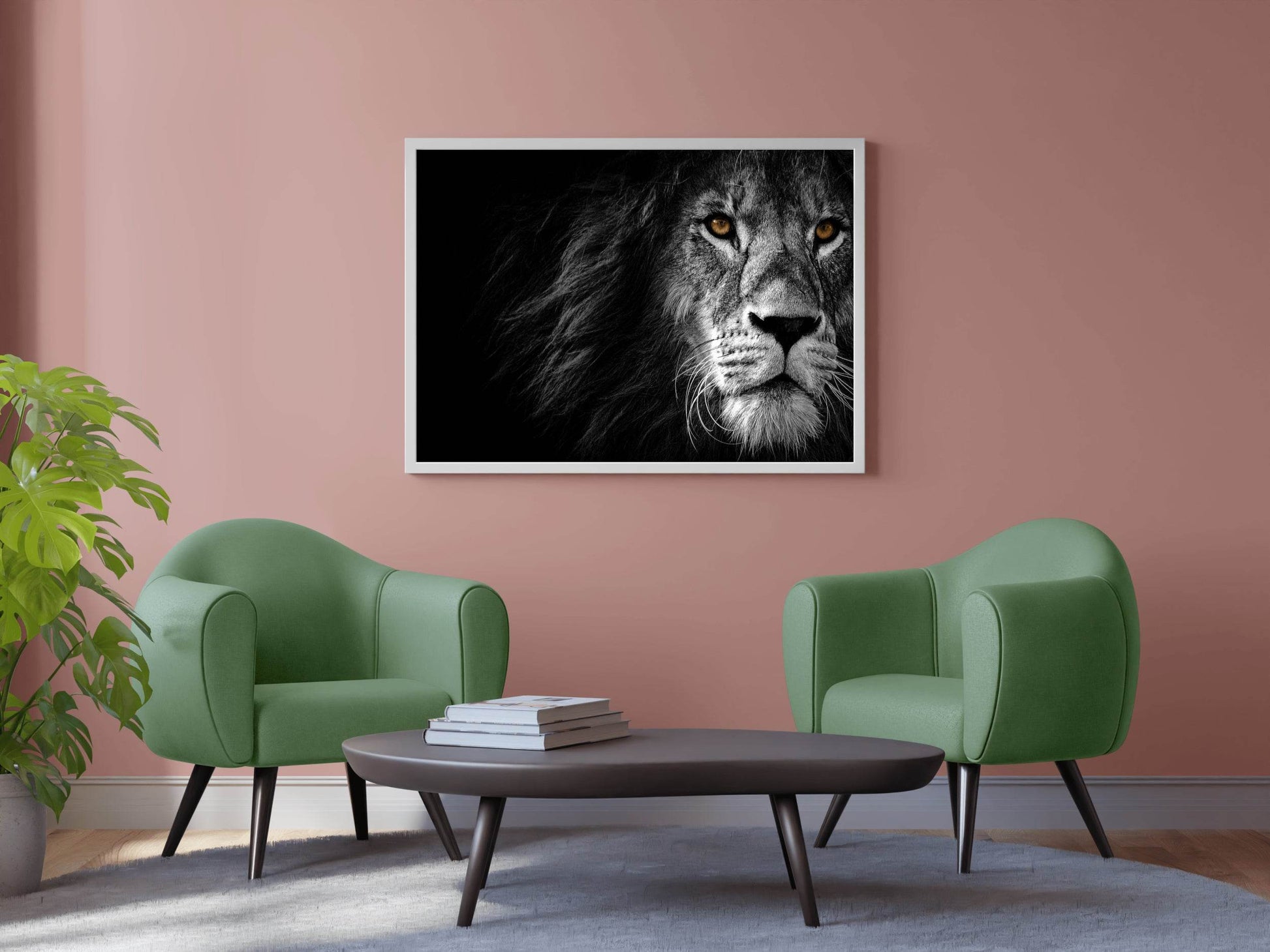 Barbary Lion Black & White Wall Art - beink online art store
