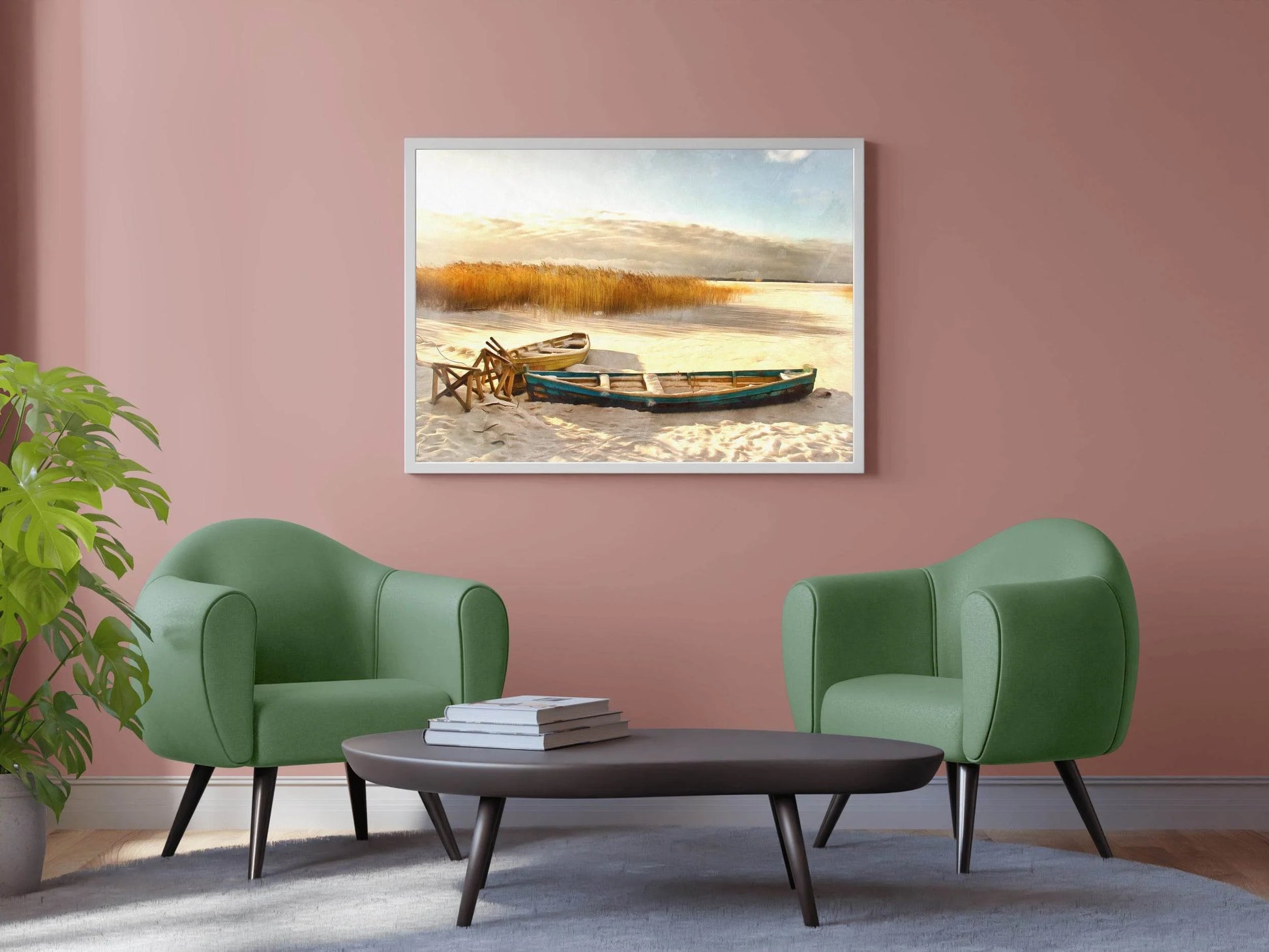 Boat Buried on The Beach Wall Art - beink online art store
