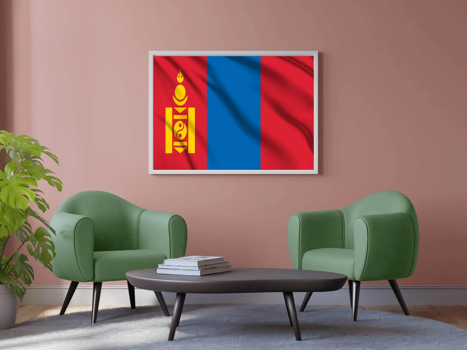 Mongolia National Flag Wall Art - beink online art store
