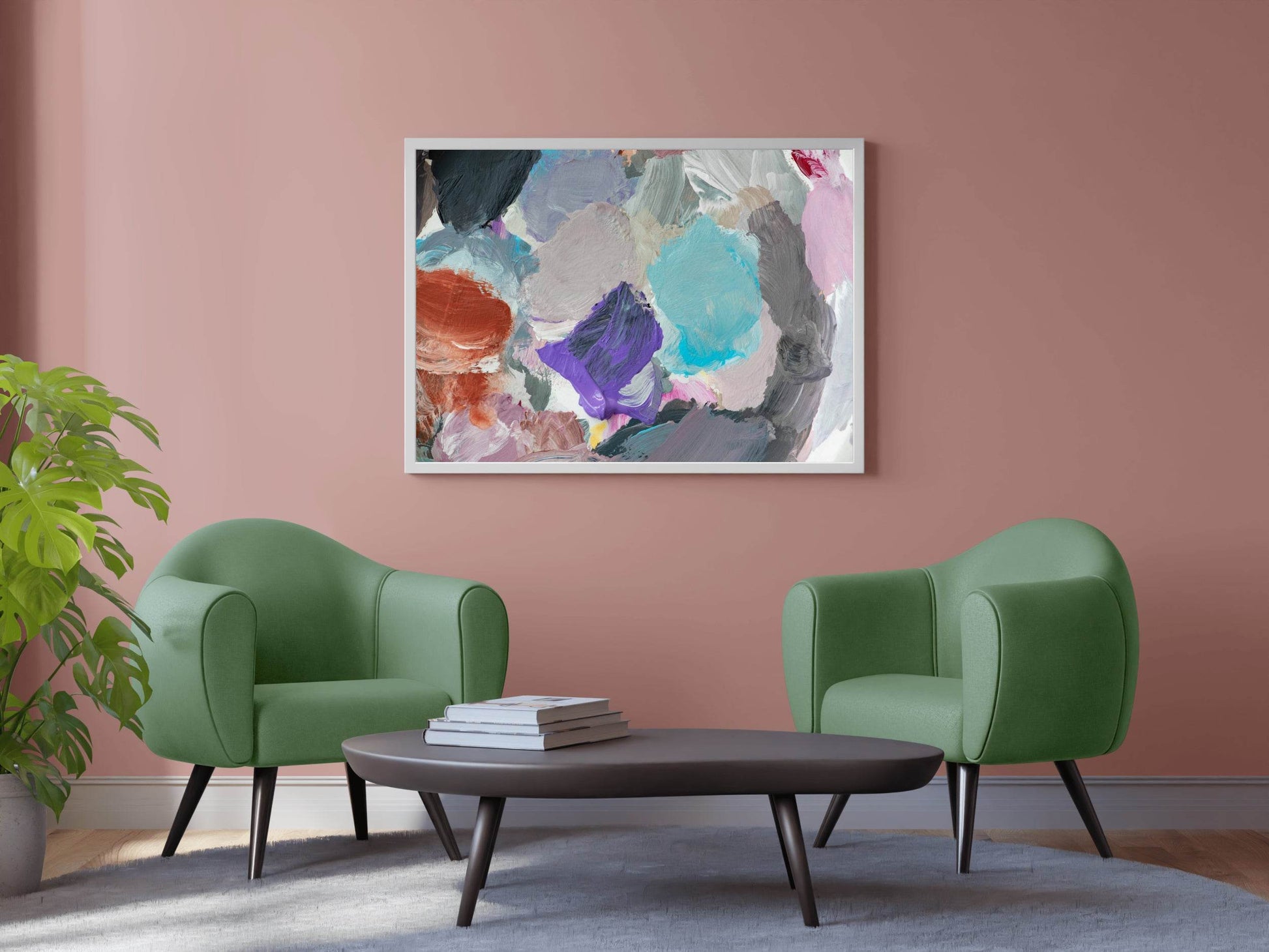 Colorful Acrylic Brush Stroke Background Abstract Wall Art - beink online art store
