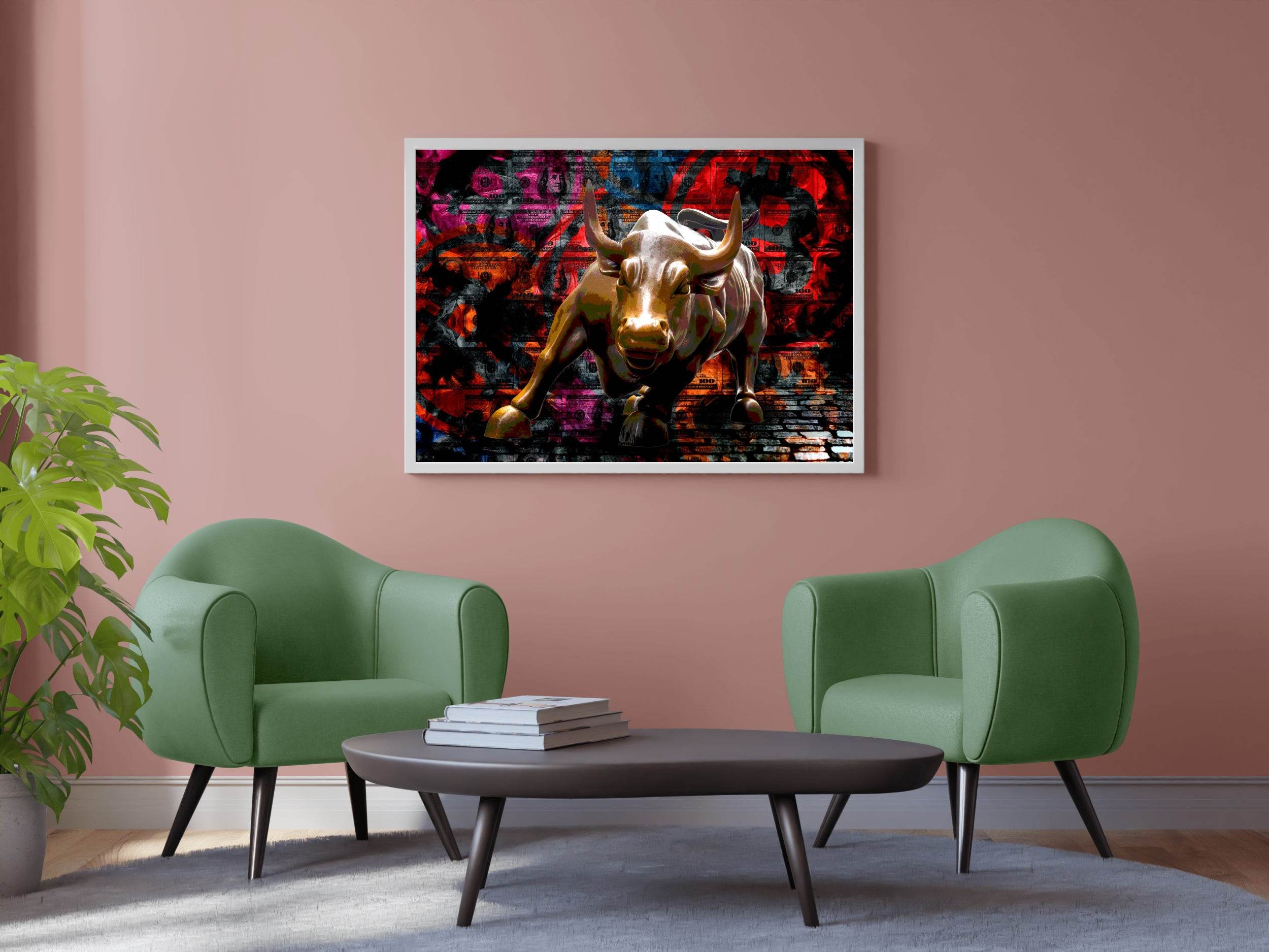 Charging Bull Statue Wall Art - beink online art store