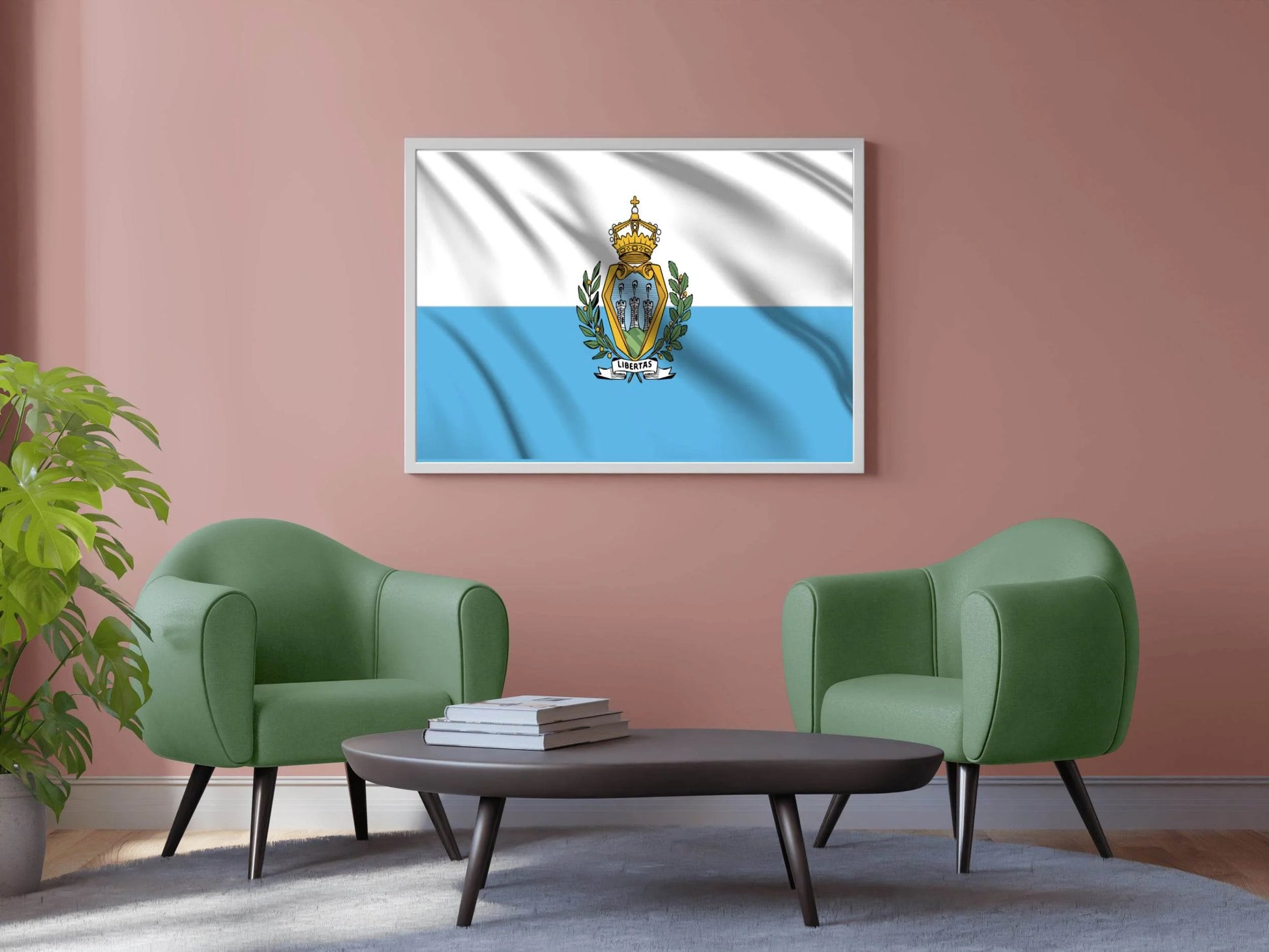 San Marino National Flag Wall Art - beink online art store
