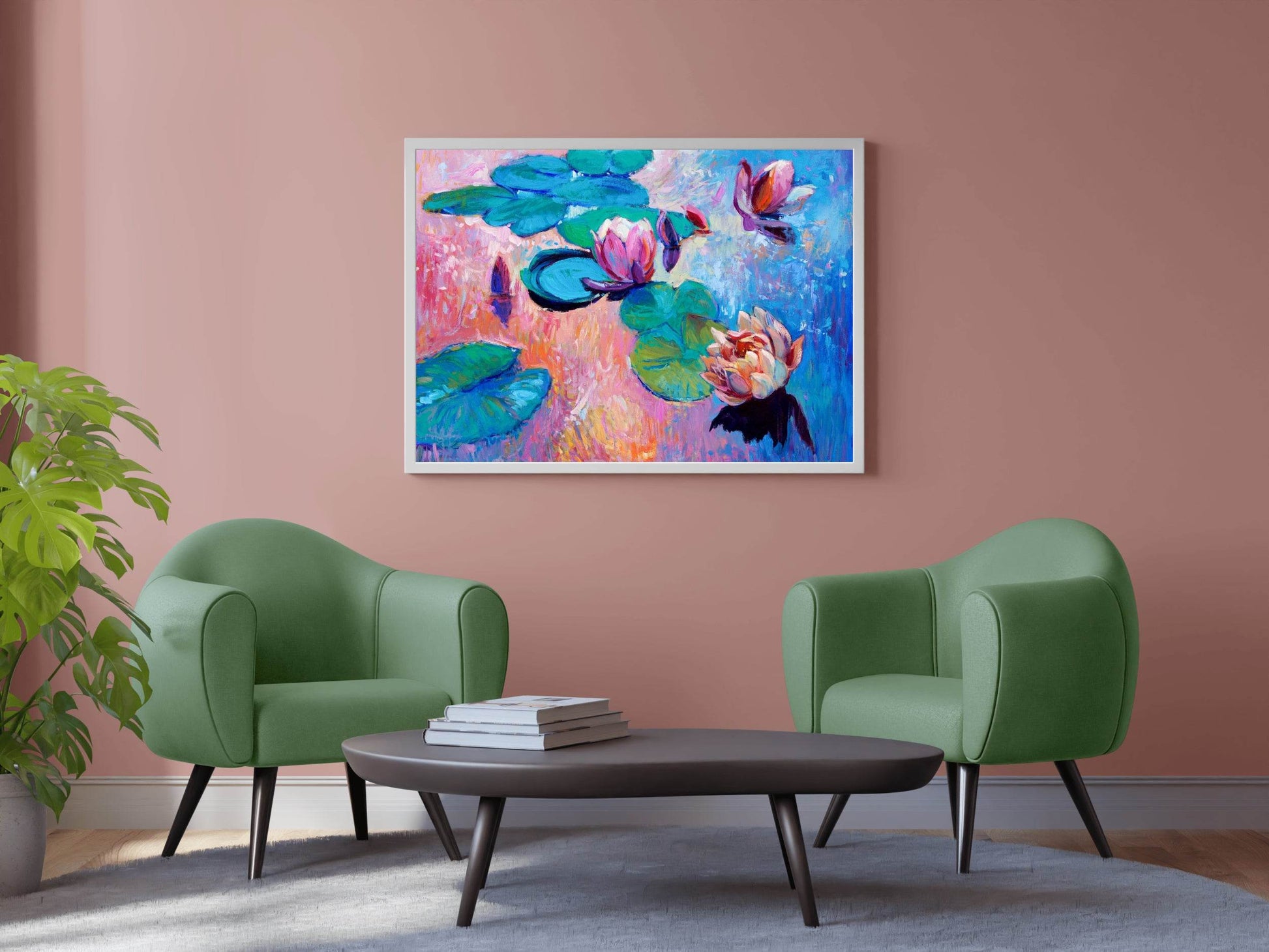 Watercolor Painting Of Blue Lotus Wall Art - beink online art store