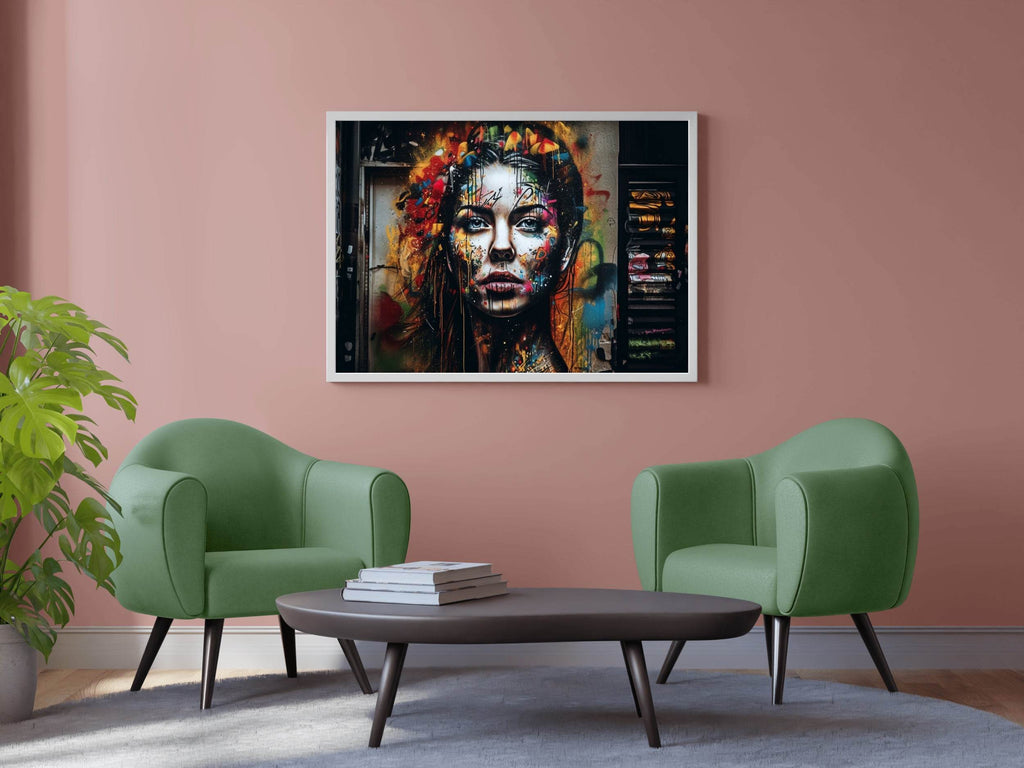 Colorful Painted Face of Women Digital Art - beink online art store
