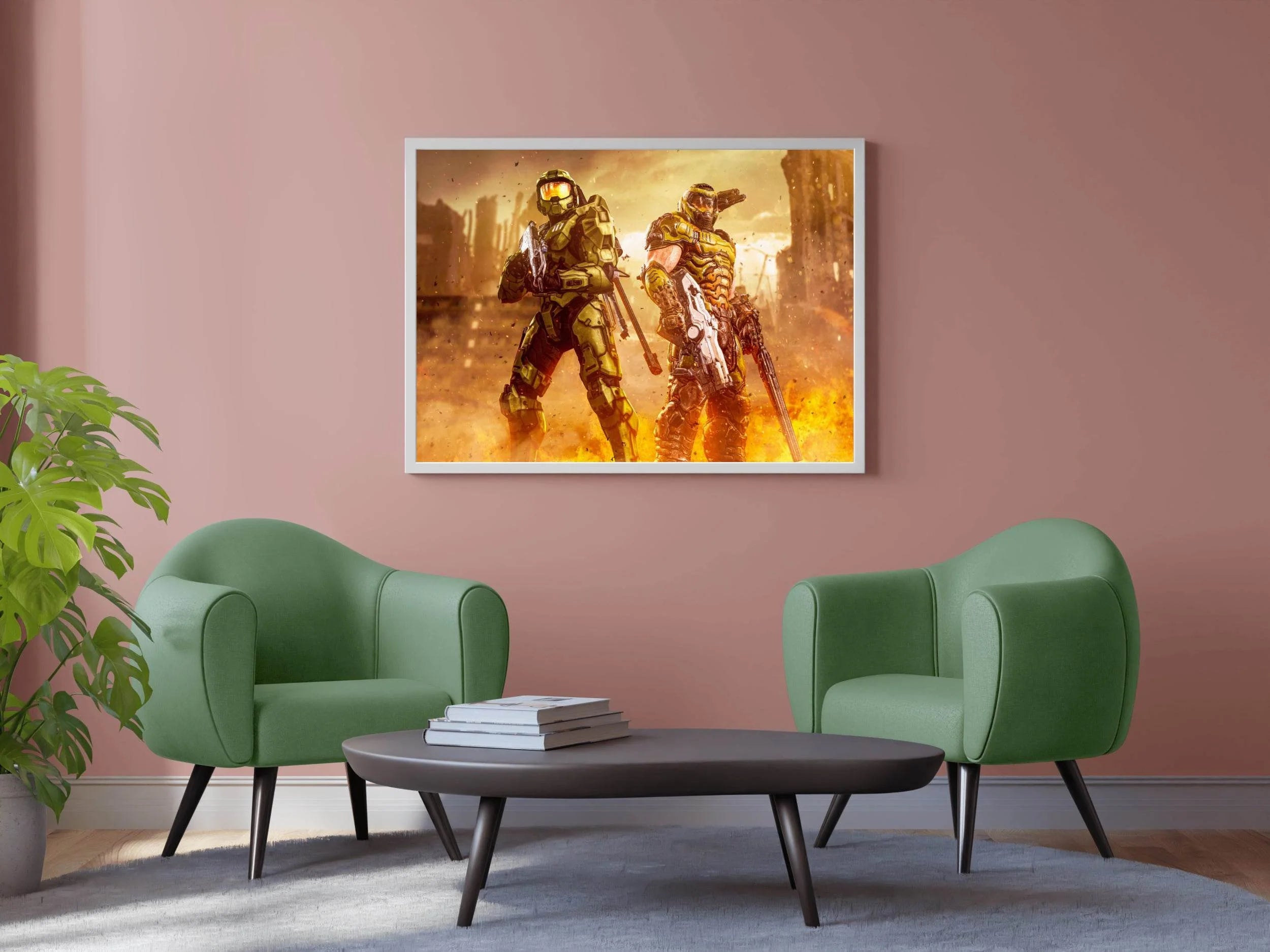 HALO AND DOOM Slayer Gaming Wall Art - beink online art store
