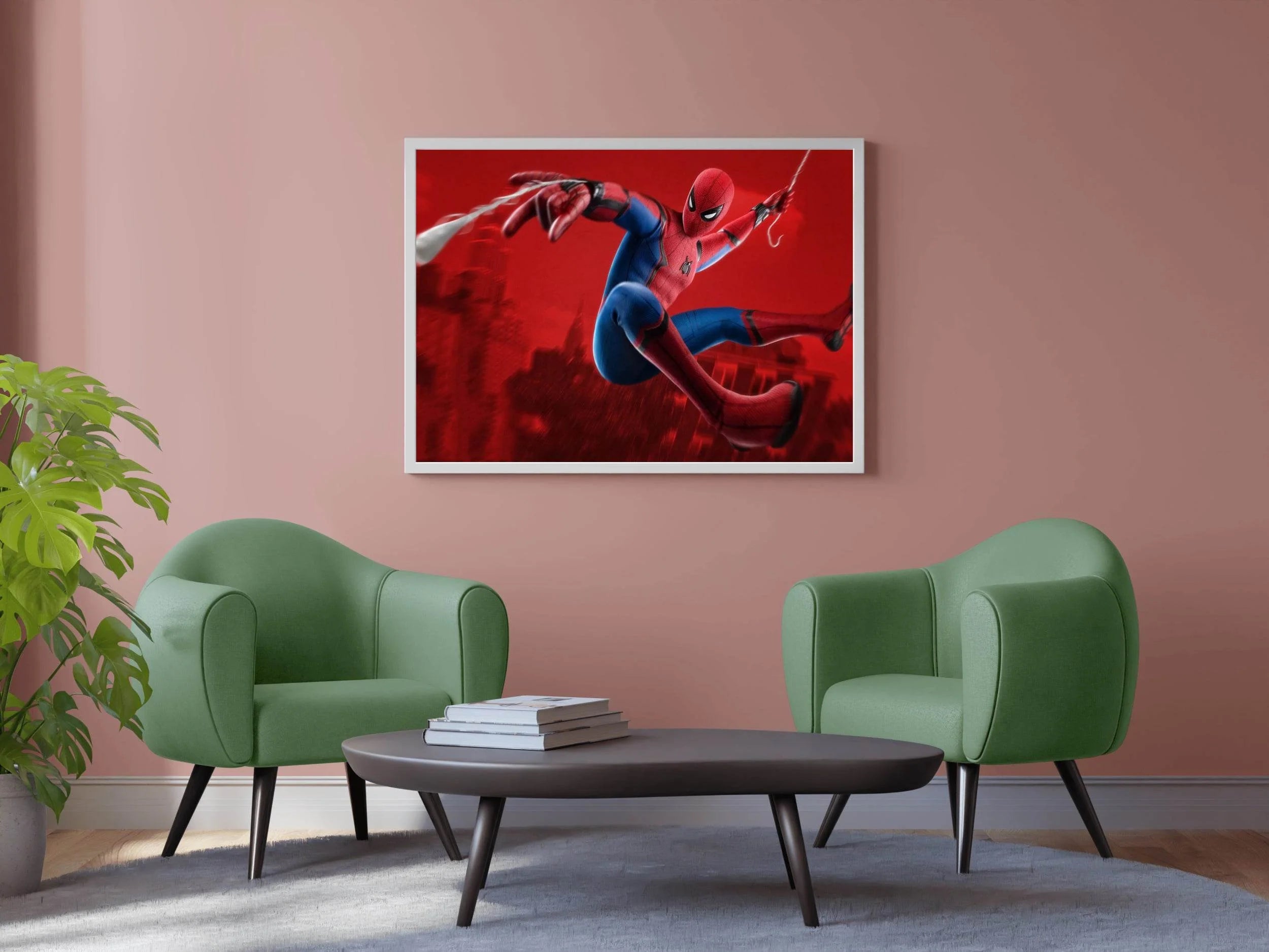 Spider Man Swinging Gaming Wall Art - beink online art store