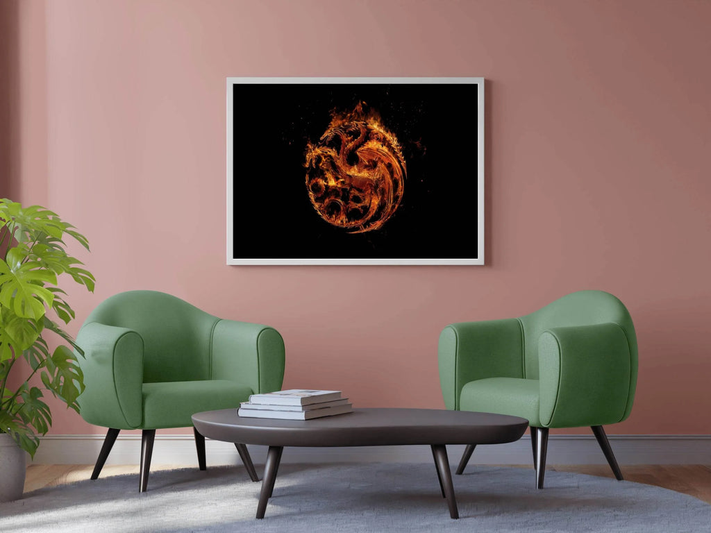 House of the Dragon with Fire Dragon Wall Art - beink online art store