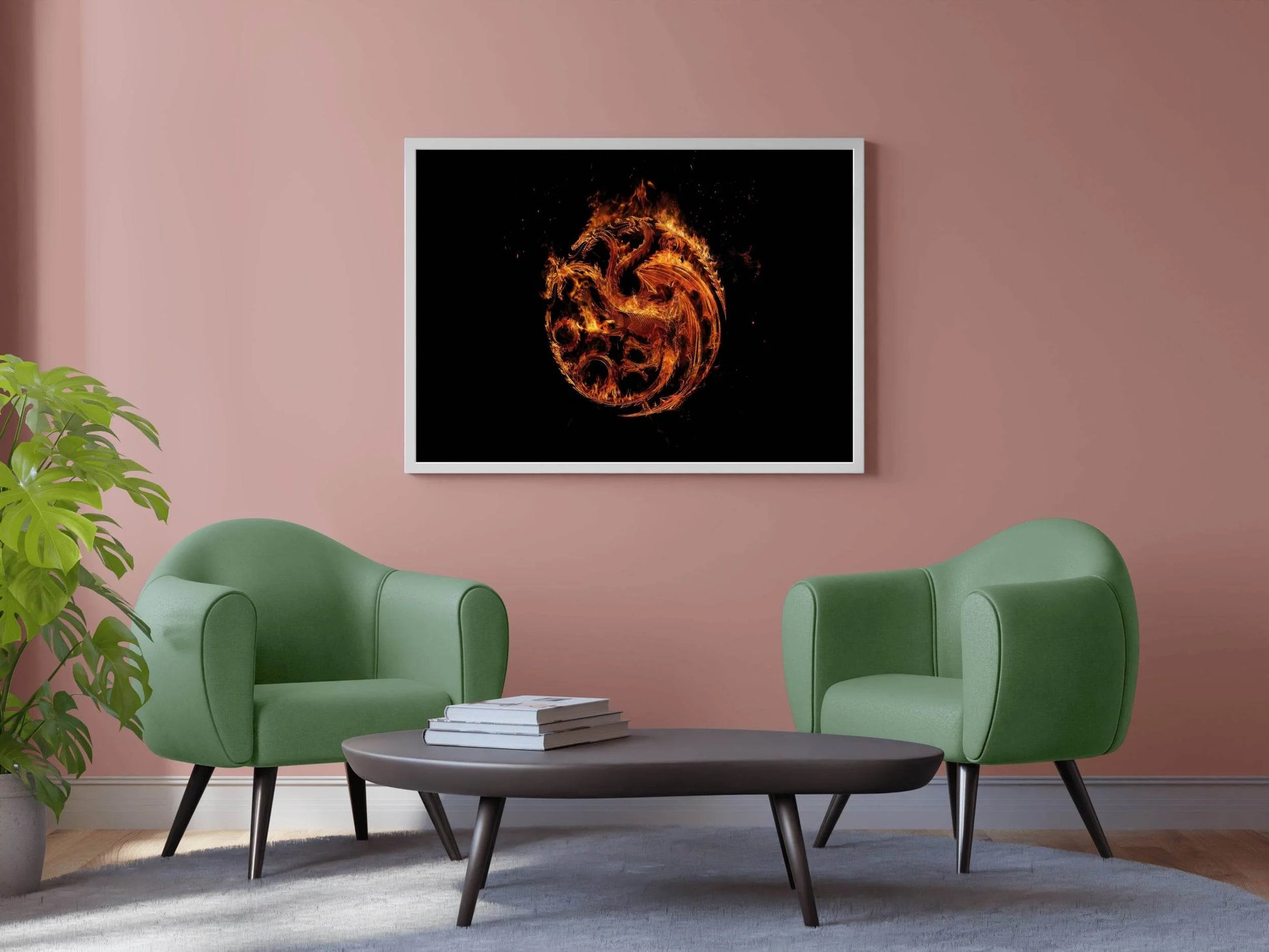 House of the Dragon with Fire Dragon Wall Art - beink online art store