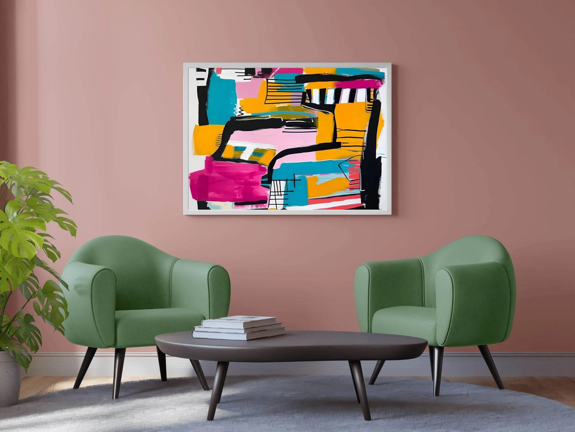 Abstract Compositions with Geometric Shapes Abstract Brushstrokes - beink online art store