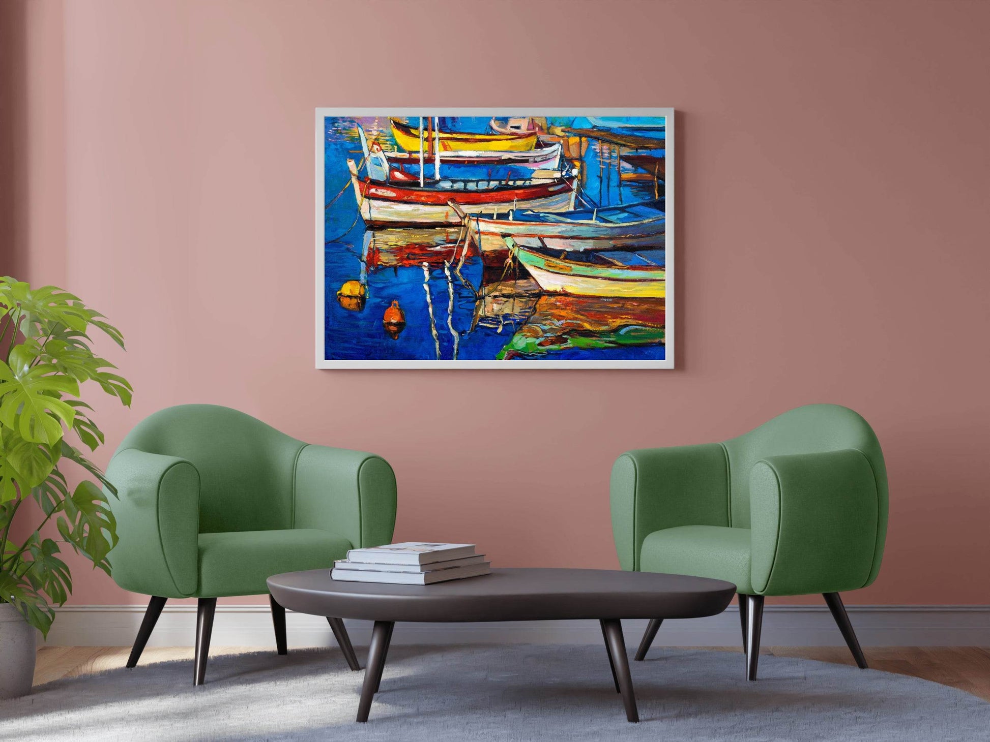 Colorful Boats on The Pier Wall Art - beink online art store