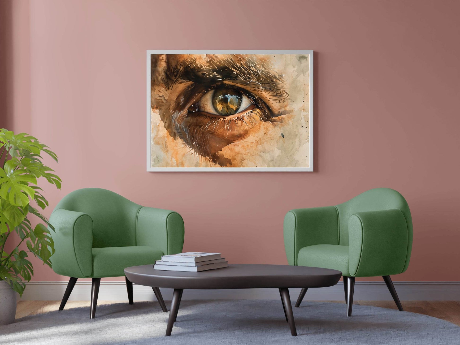 Watercolor Men Eye Painting Digital Art - beink online art store