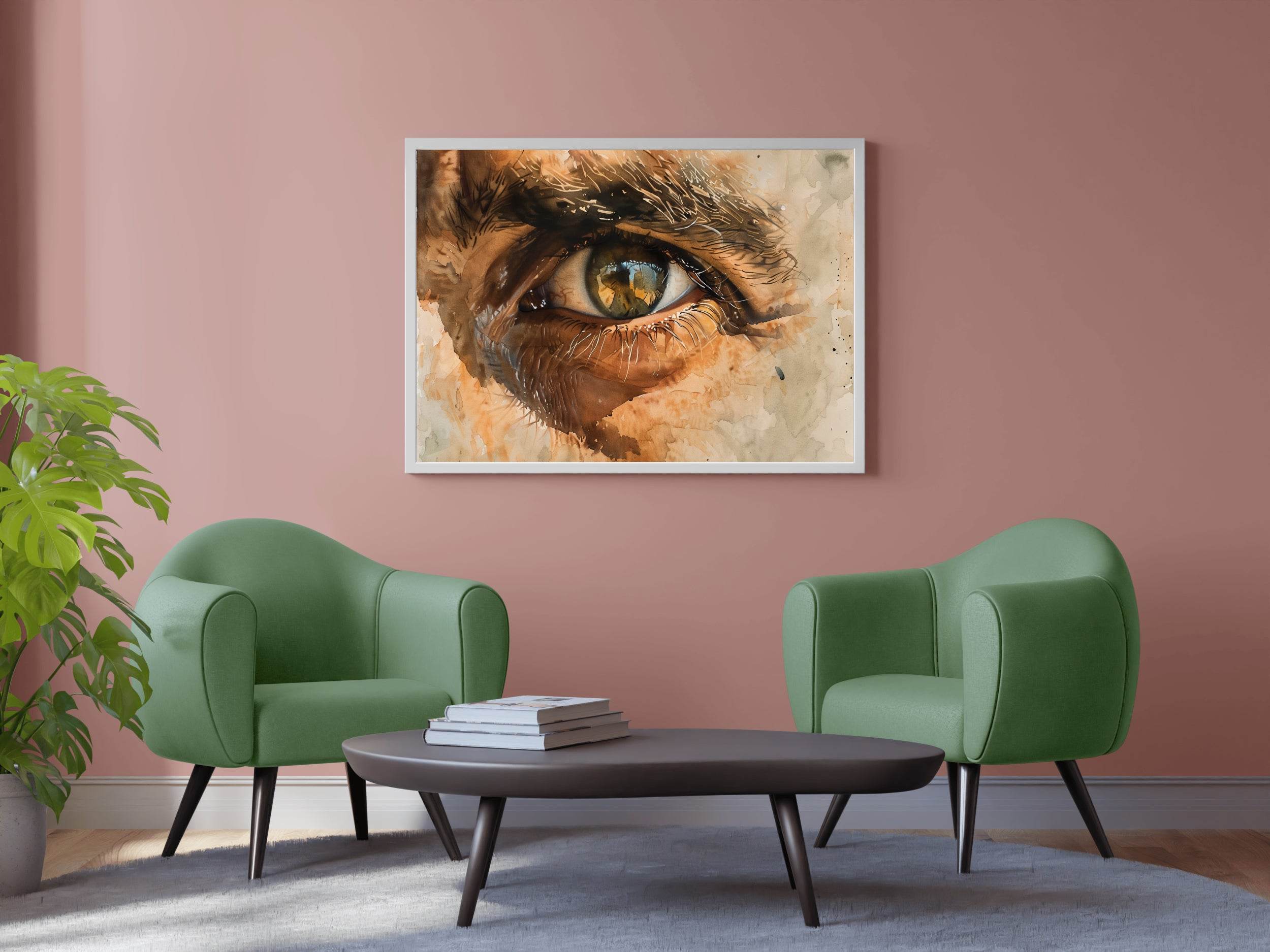 Watercolor Men Eye Painting Digital Art - beink online art store