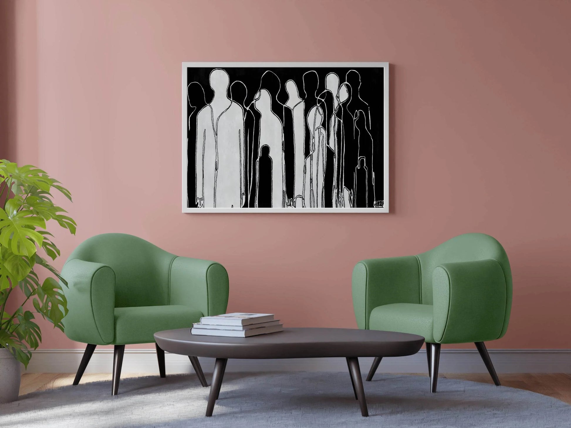 Shadowed Figures Modern Wall Art - beink online art store
